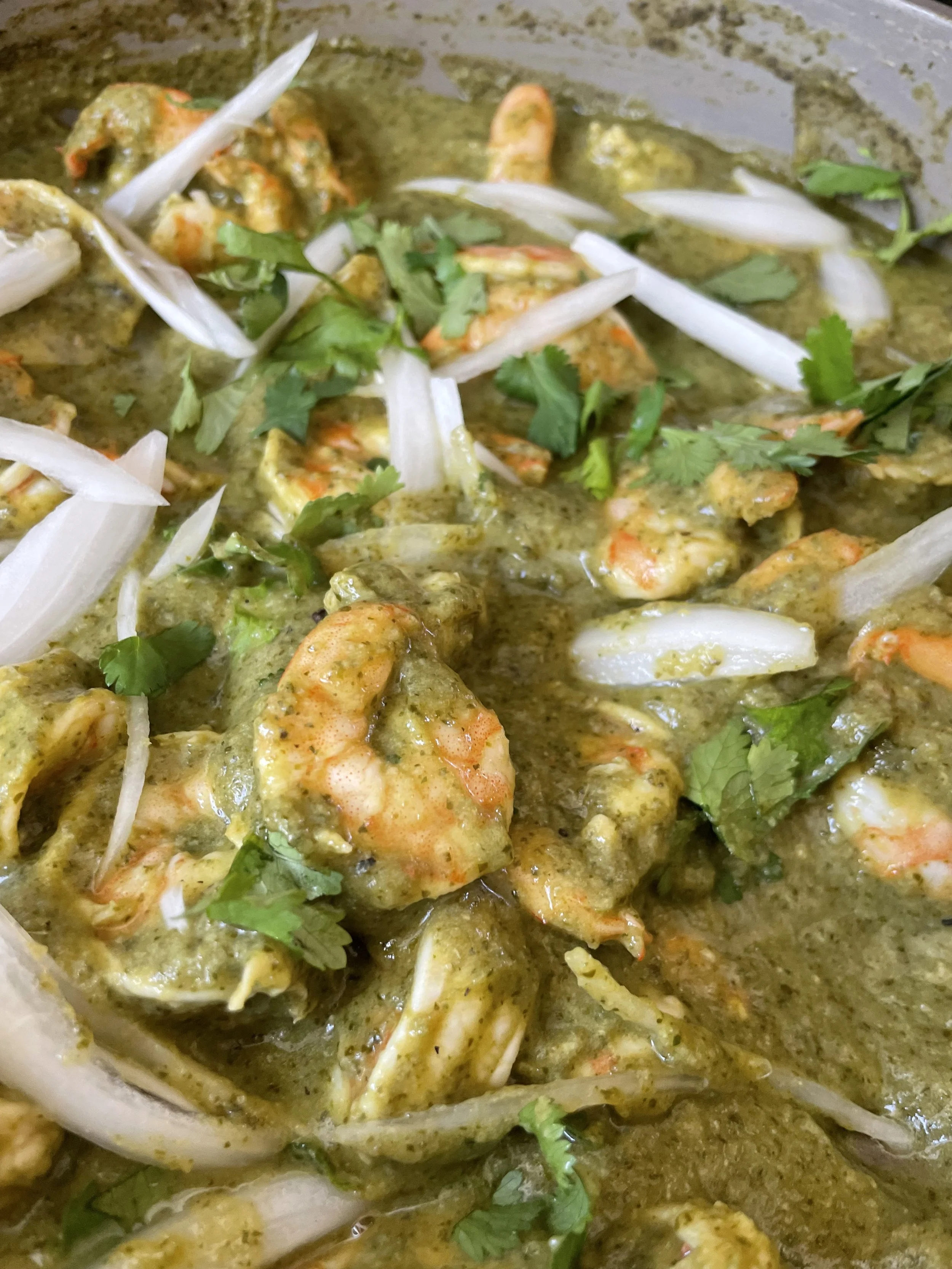 Shrimp in Poblano and Cilantro Sauce