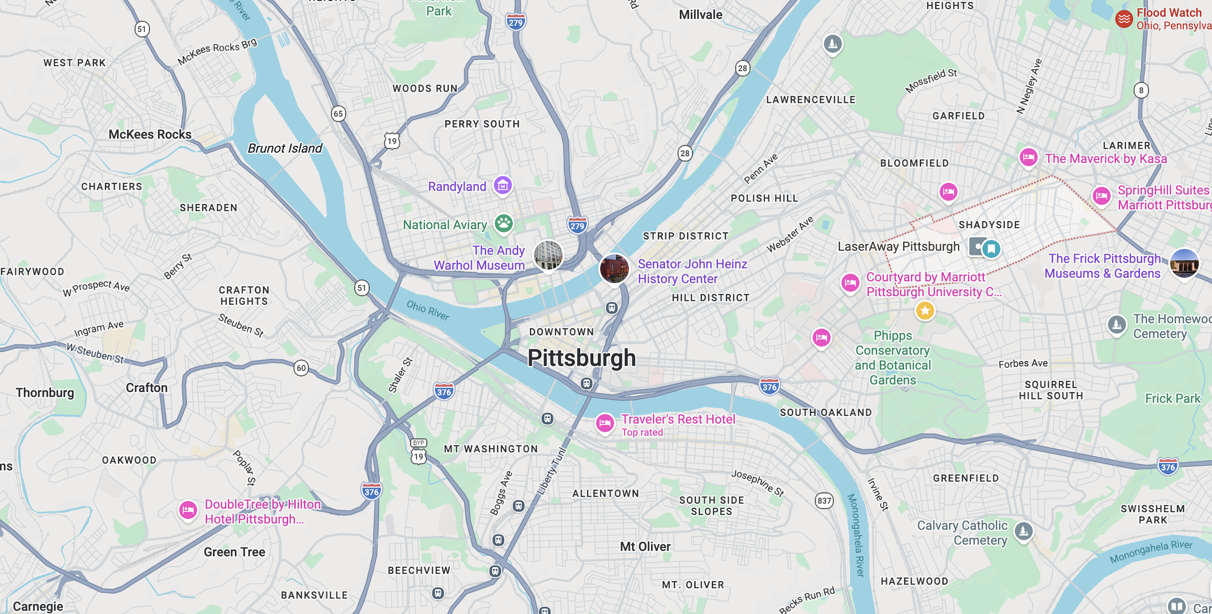 Map of Pittsburgh