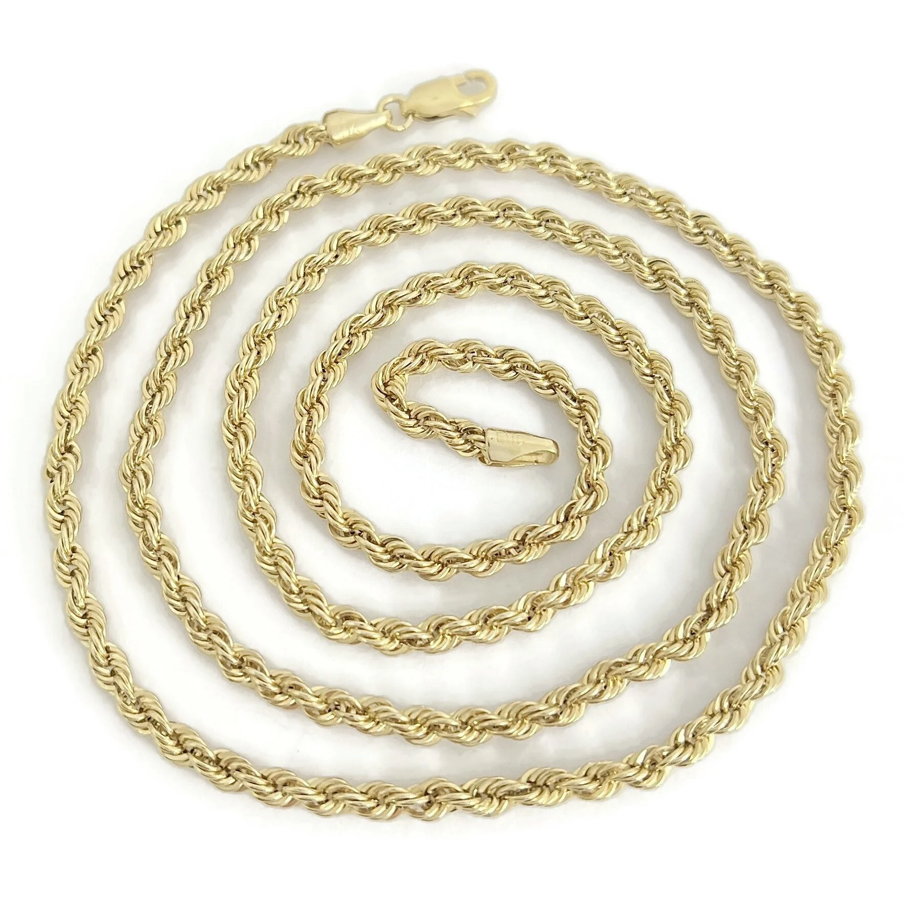 Gold Rope Chain Necklace 24 Inches