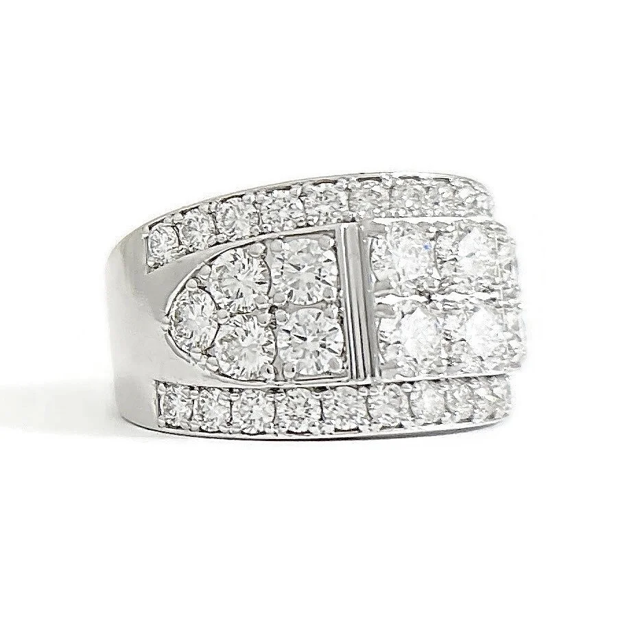 Wide Pave Diamond Ring 3.04 ctw