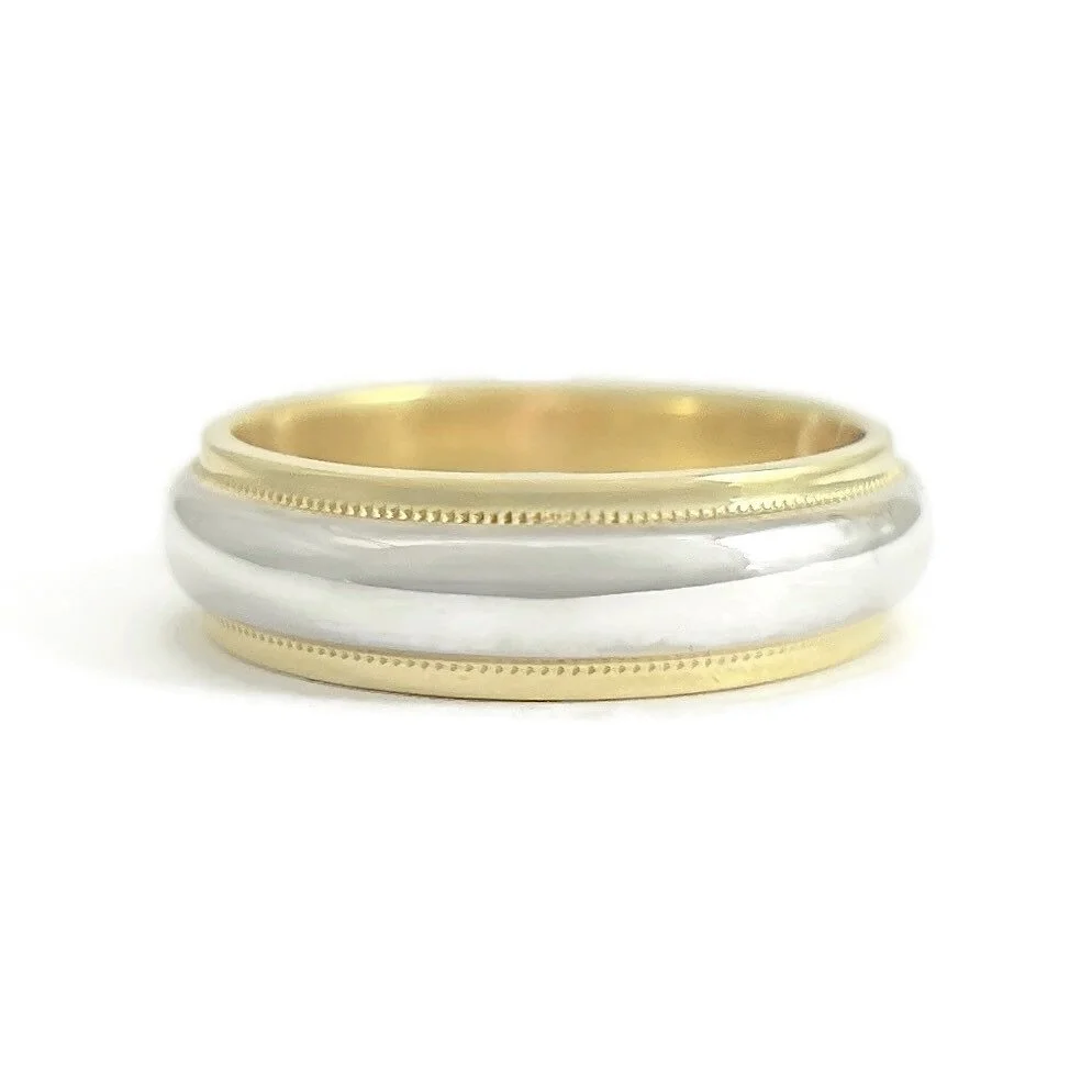 Two-Tone Gold Step-Edge Ring