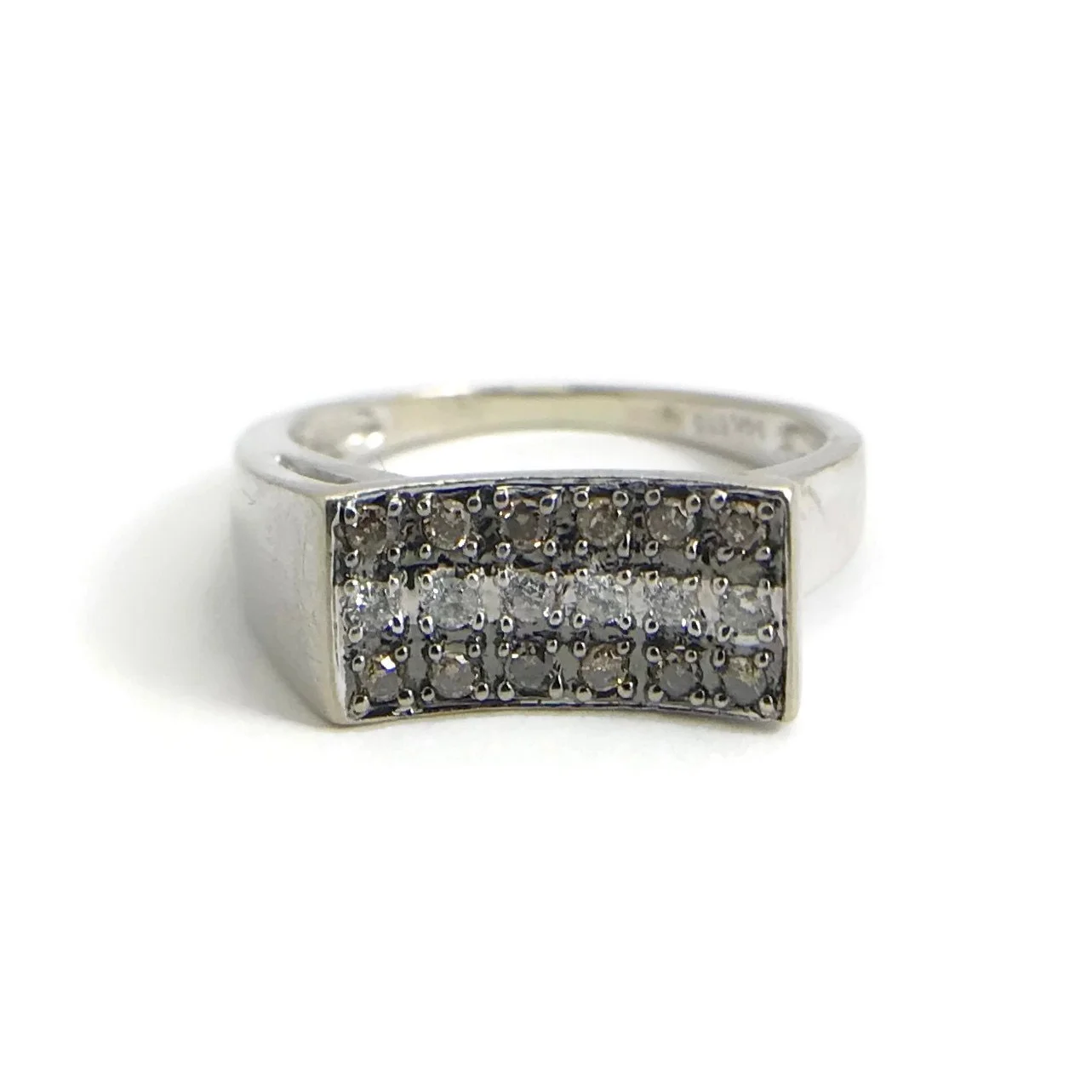 Pave Cognac White Diamond Ring