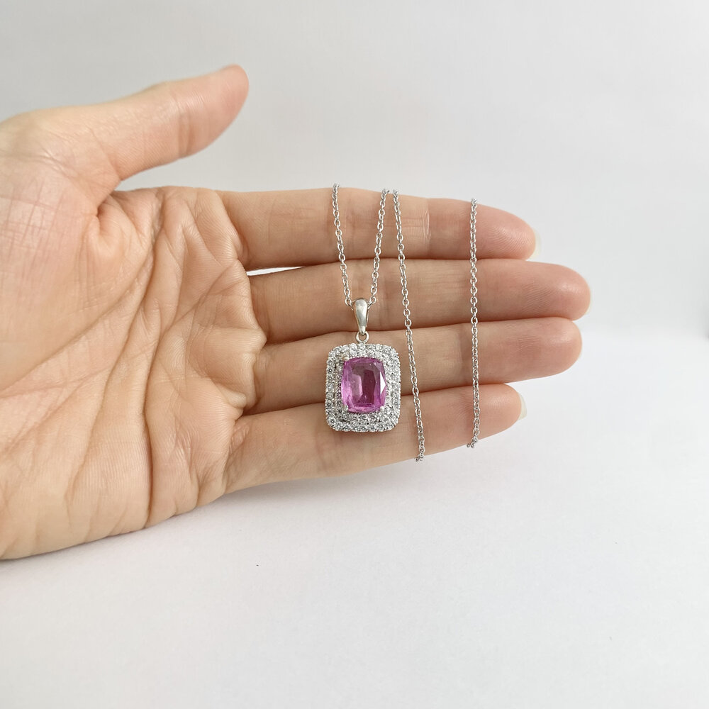 PINK SAPPHIRE AND DIAMOND PENDANT NECKLACE, The Weekly Edit: Fine Jewels, London, 2020