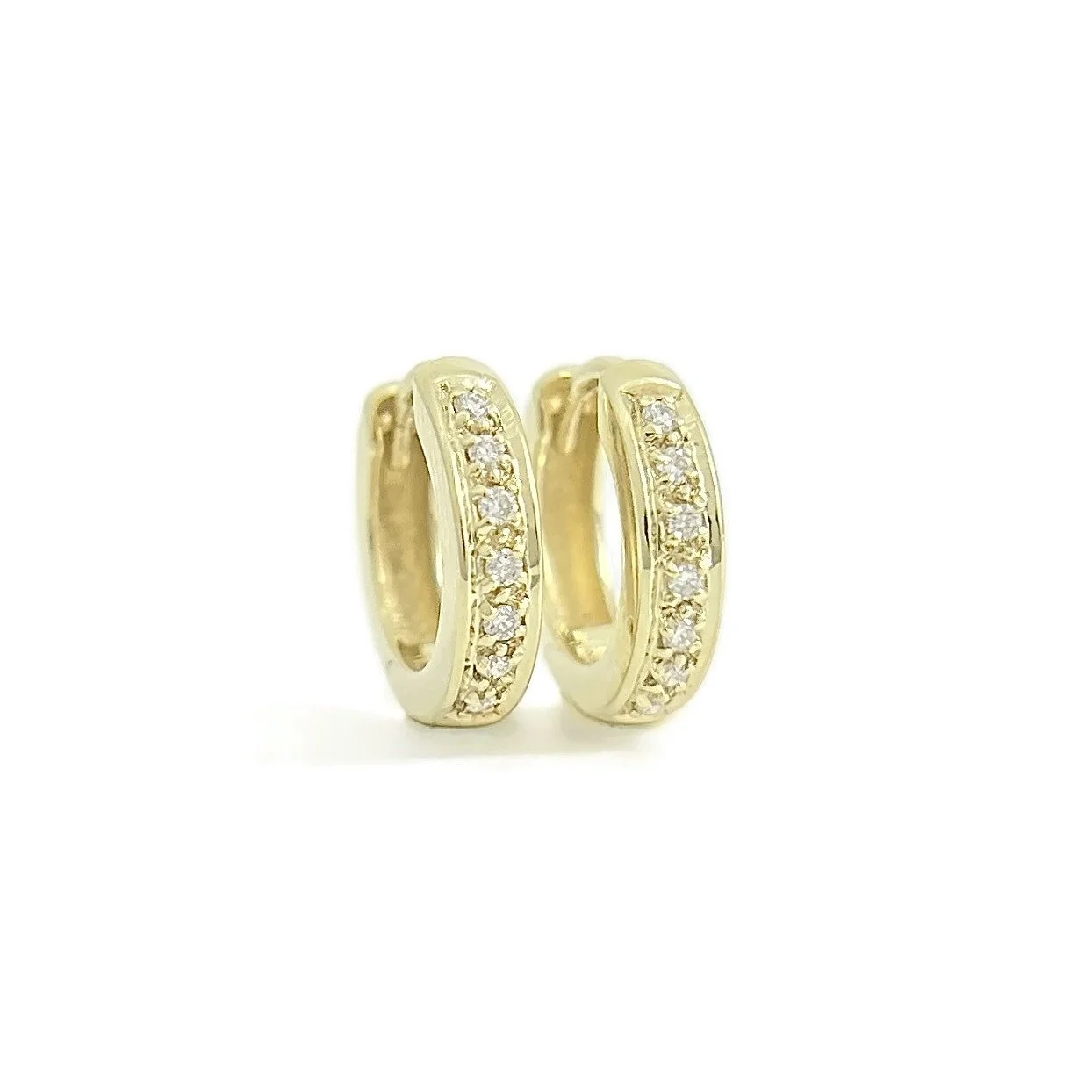 Pave Diamond Huggie Earrings