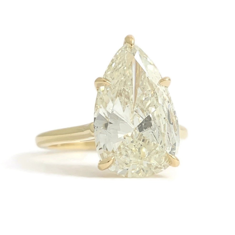 Light Yellow Pear Diamond Ring — Salvatore & Co.