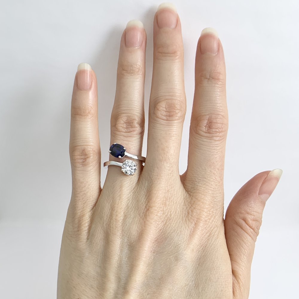 Sapphire and two diamond ring deals