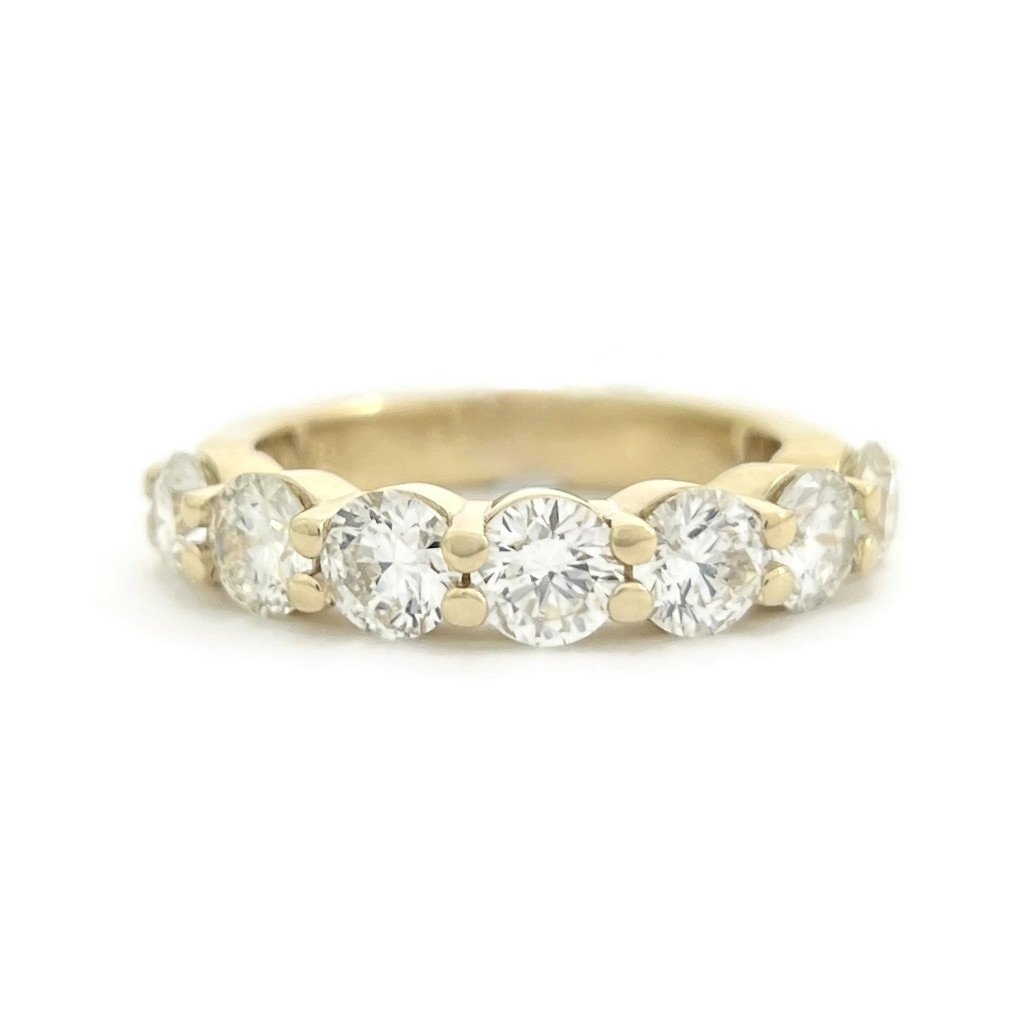 3mm Round Citrine Wedding Band 7-Stone Anniversary Bridal Ring 14K Yellow  Gold Milgrain Women November Birthstone Ring