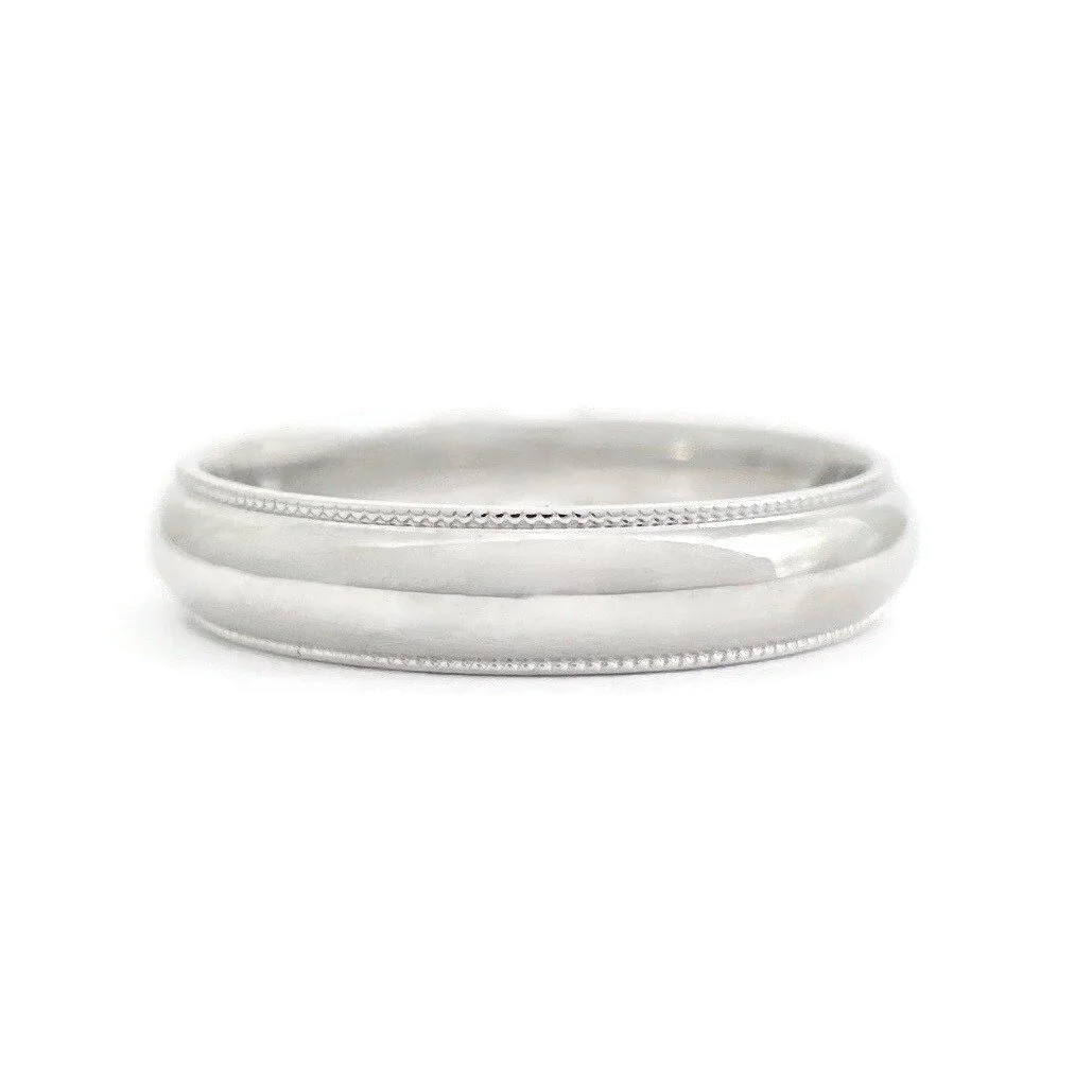 Platinum Milgrain Wedding Band