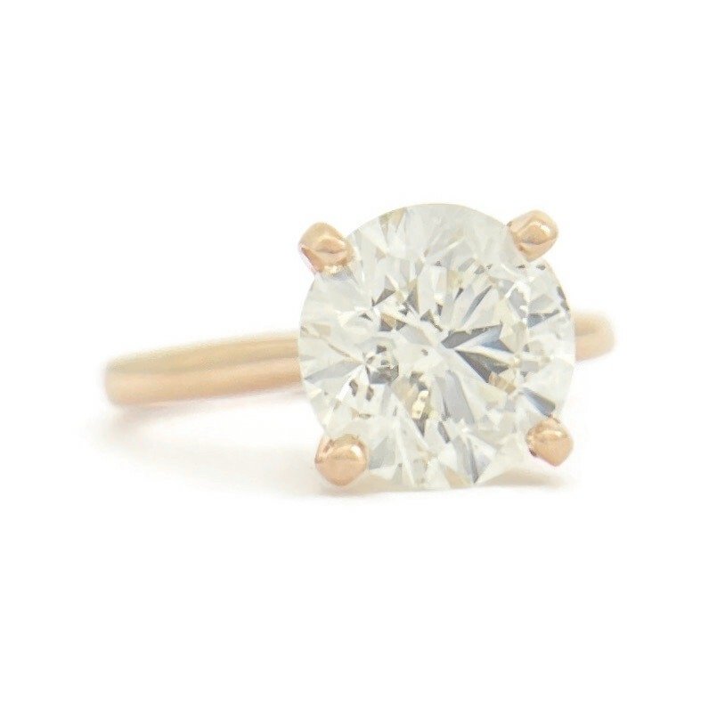 Halo Ring, 14K Solid Gold Ring, 1.8CT Round Simulated Diamond Ring, Mo -  Brilliant Lab Creations