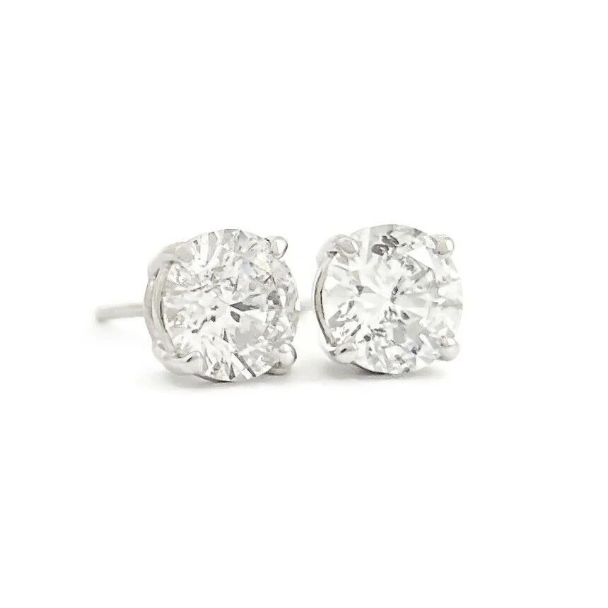 DOUBLE C SILVER DIAMOND STUD EARRINGS