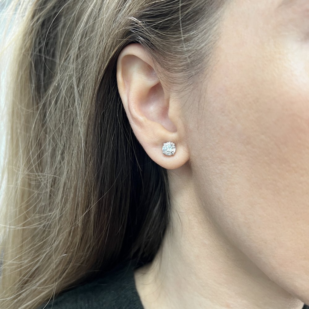 Lasker Classic Round Natural Diamond Stud Earrings – Lasker Jewelers