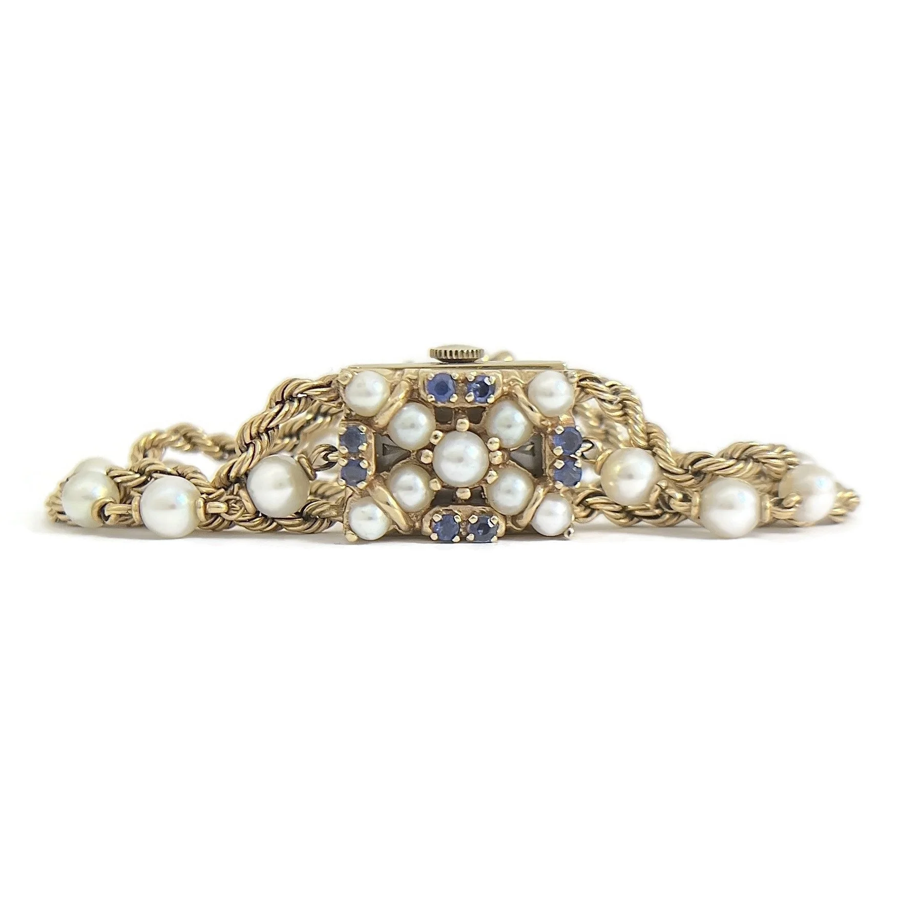 Vintage Pearl Sapphire Bracelet Watch
