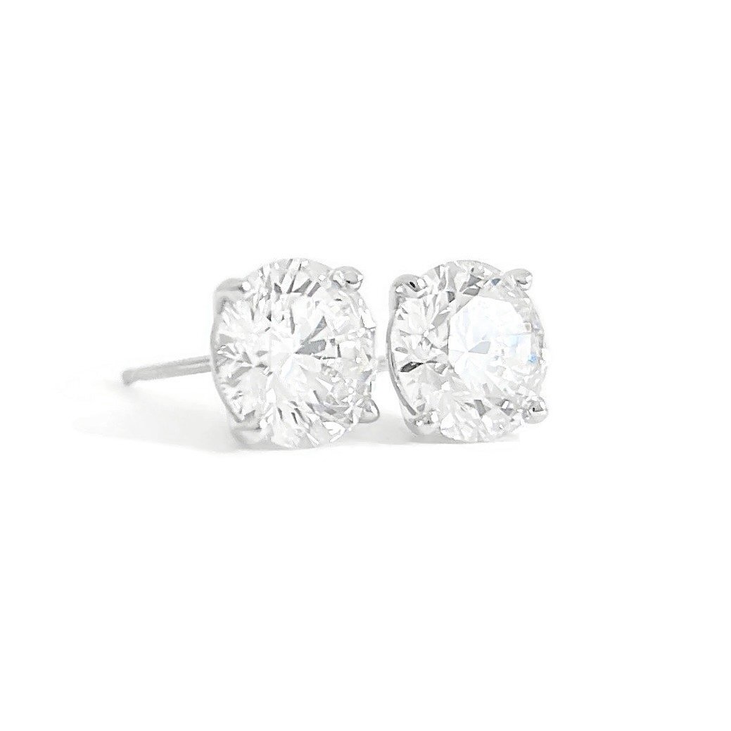 Lab Diamond Stud Earrings 4.02 ctw