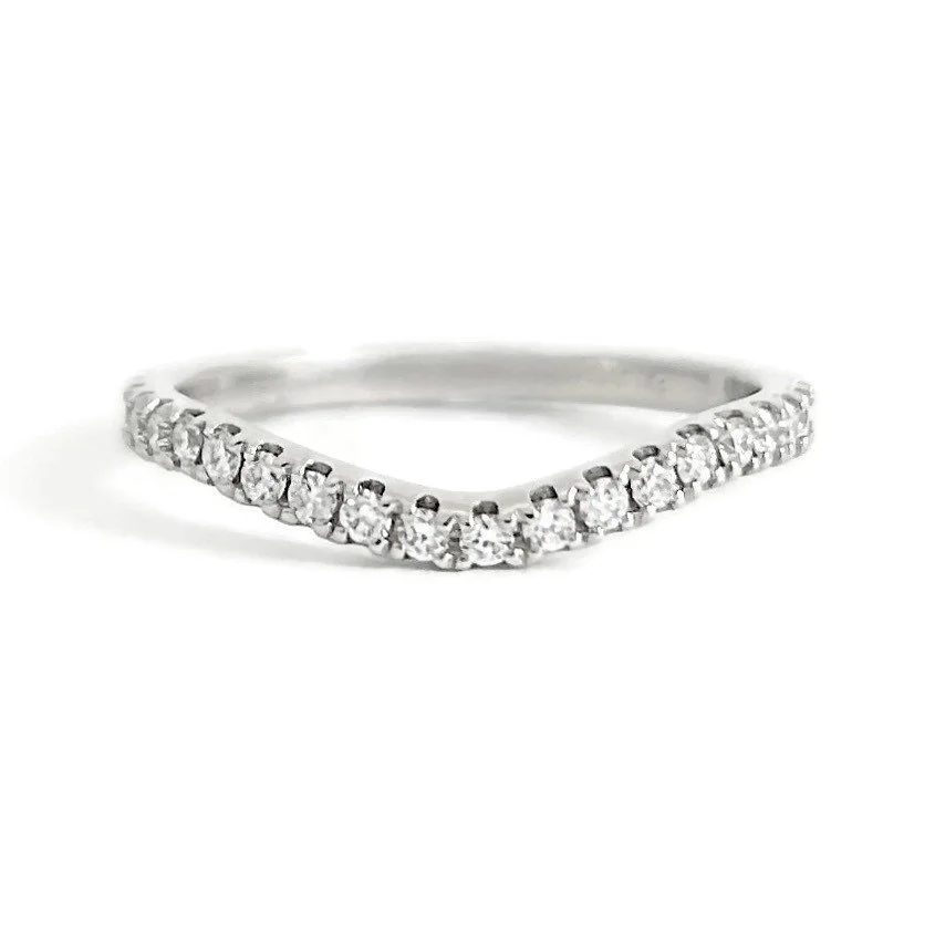Curved Diamond Wedding Band