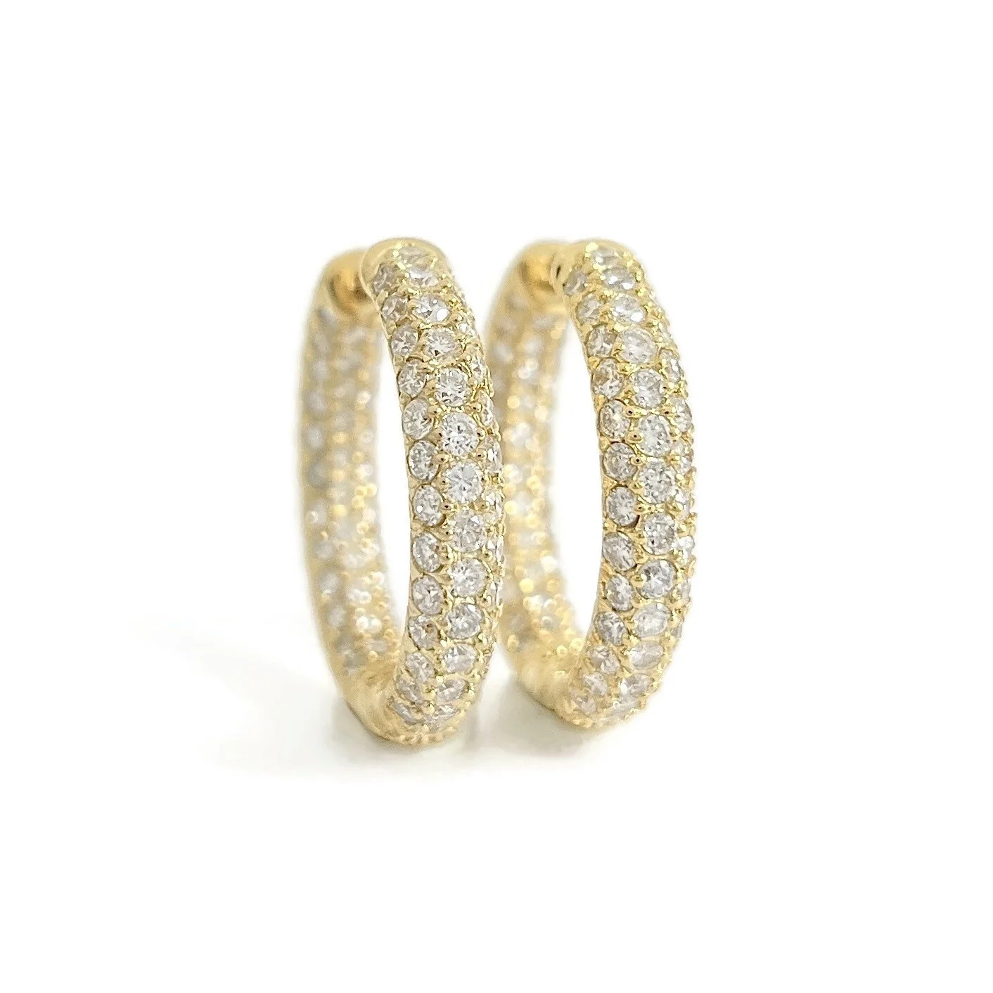Pave Diamond Hoop Earrings