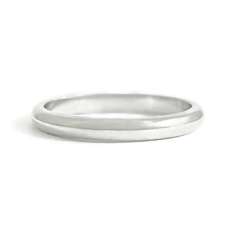 Thin White Gold Wedding Band