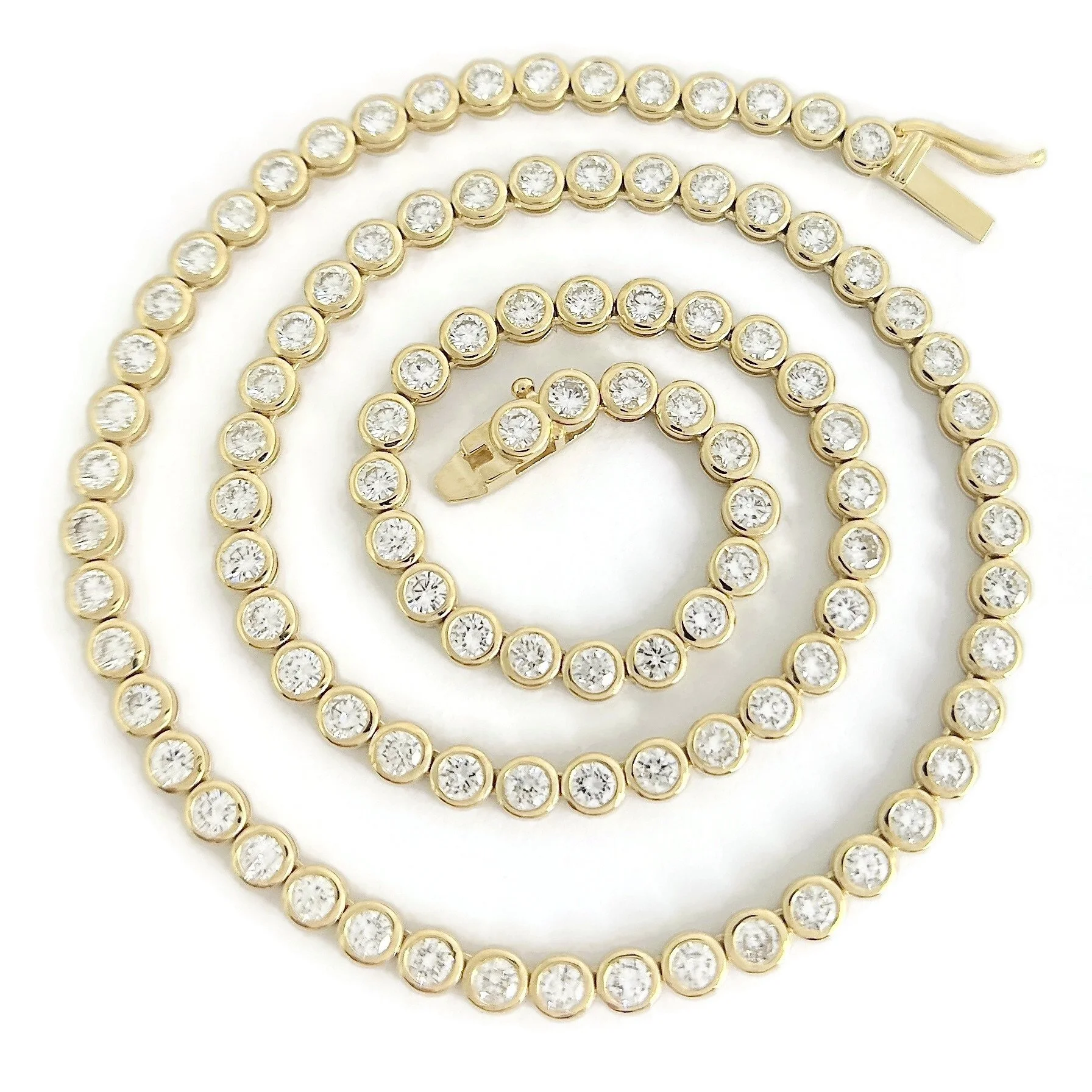 Diamond Bezel Tennis Necklace 9.18 ctw