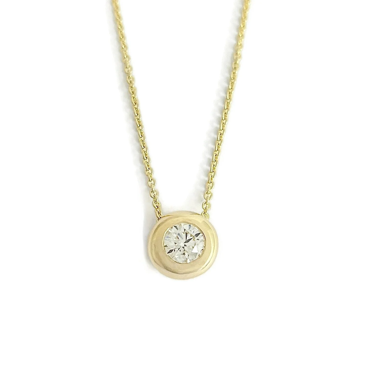 Solitaire Diamond Bezel Necklace