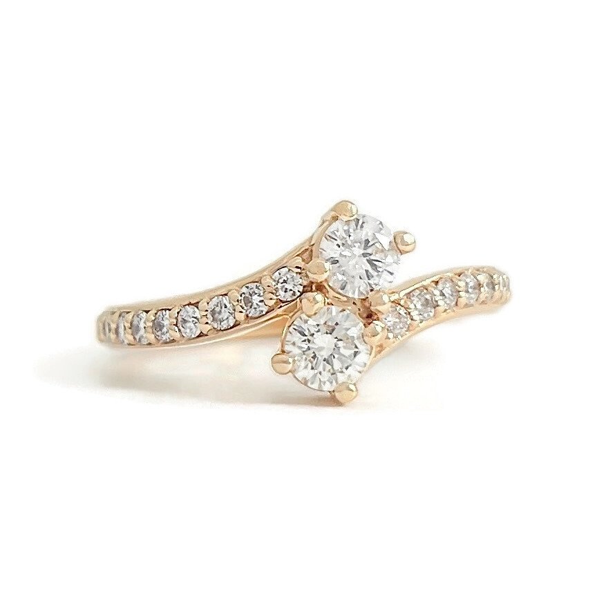 2-Stone Diamond Bypass Ring