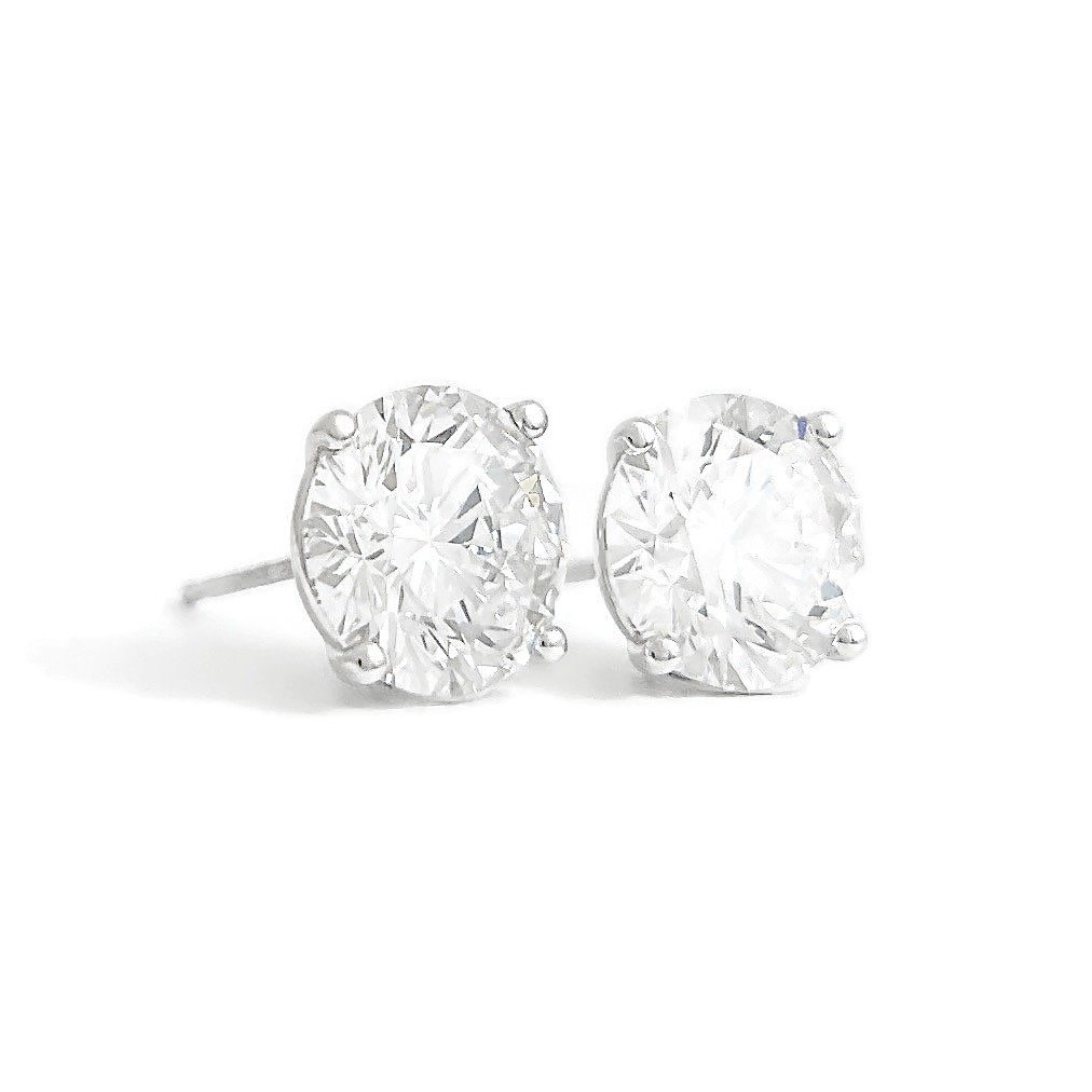 Lab Diamond Stud Earrings 4.02 ctw