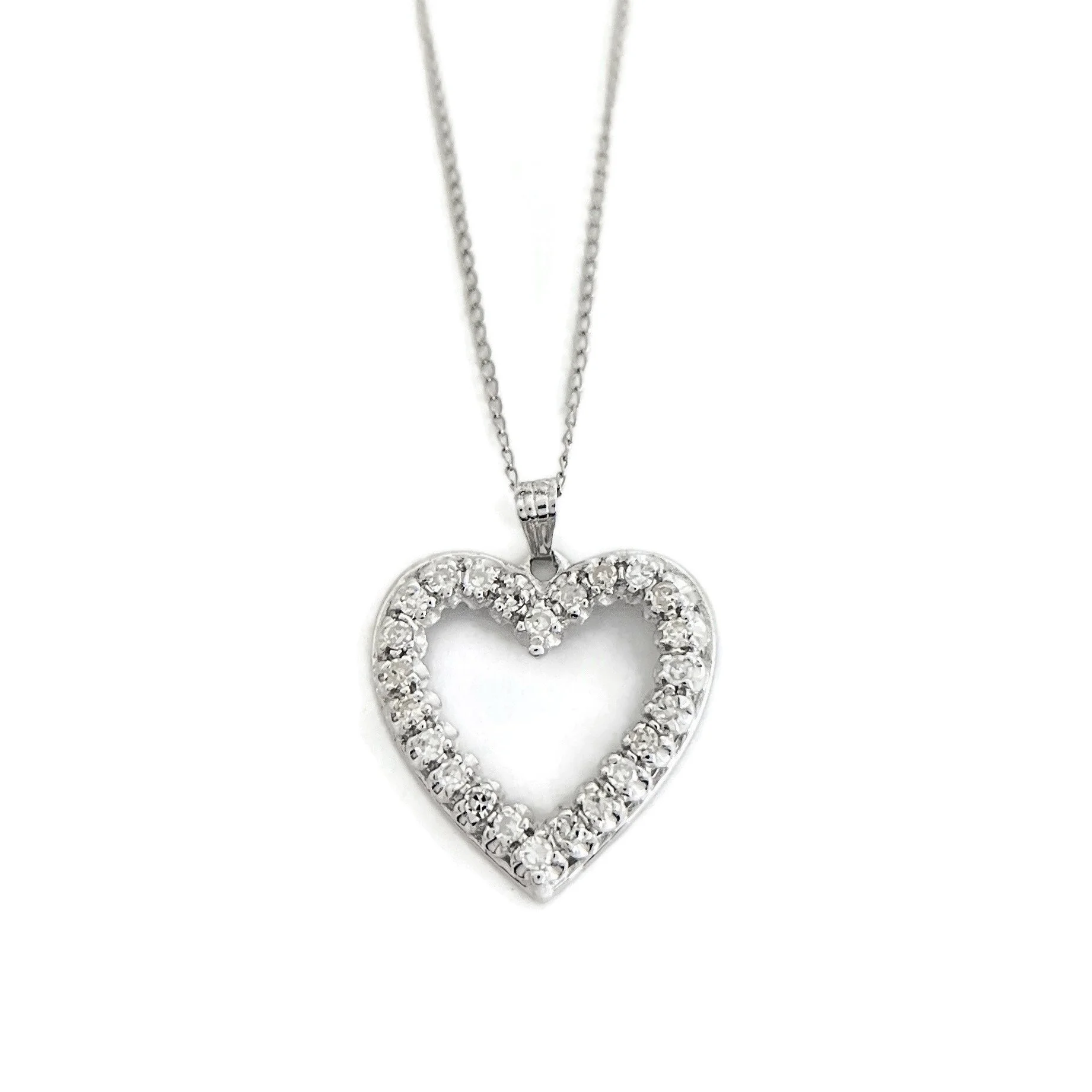 Open Diamond Heart Necklace