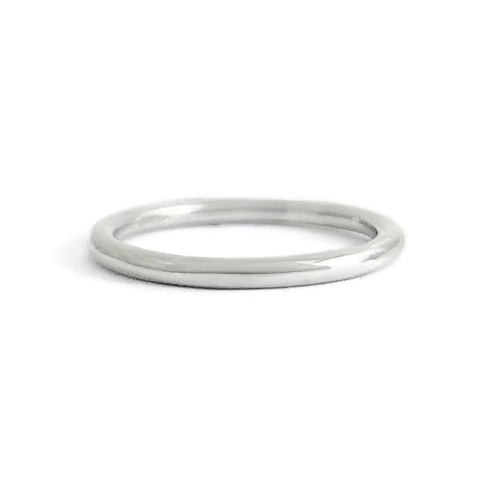 Thin White Gold Wedding Band