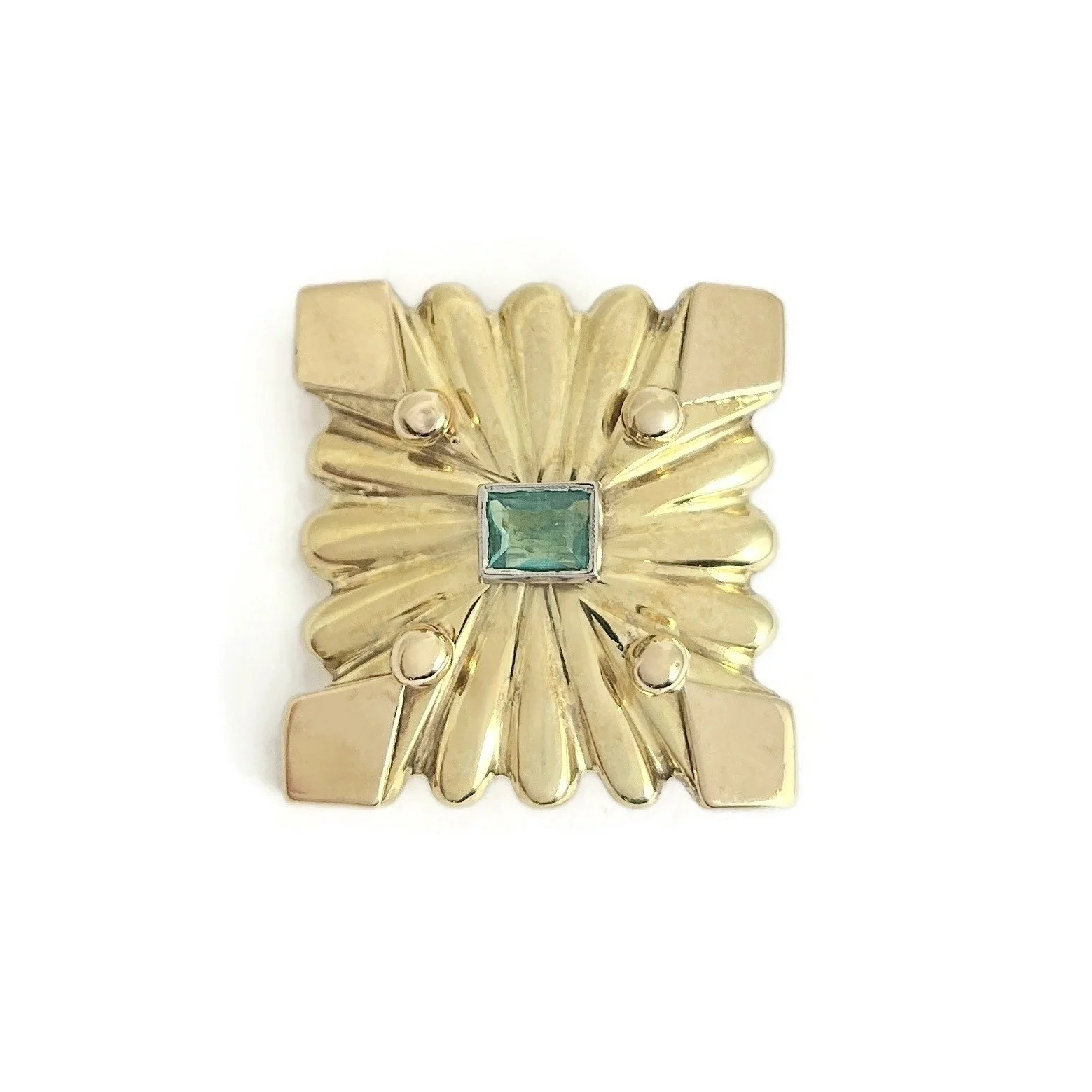 Art Deco Emerald Brooch