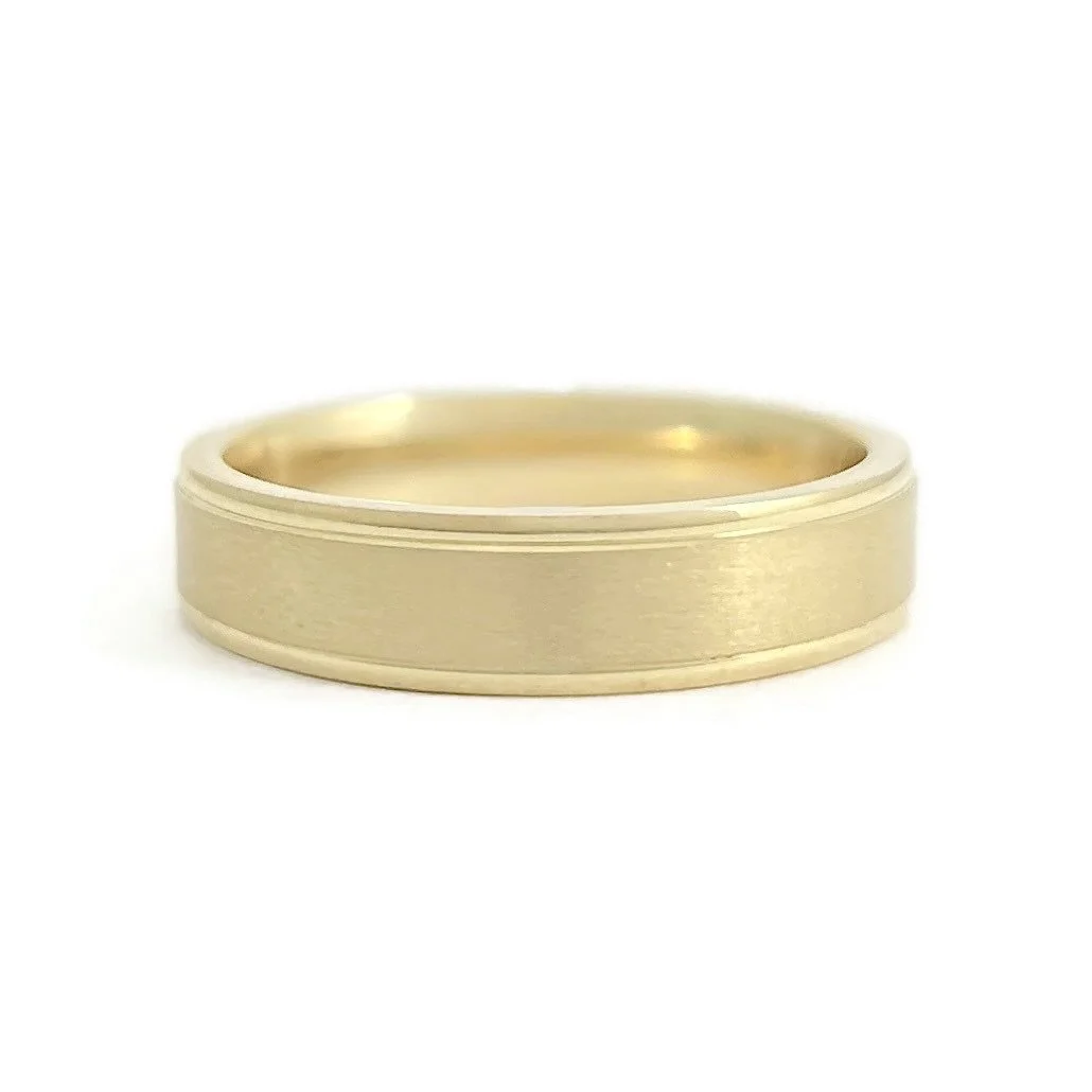 Satin Finish Yellow Gold Ring