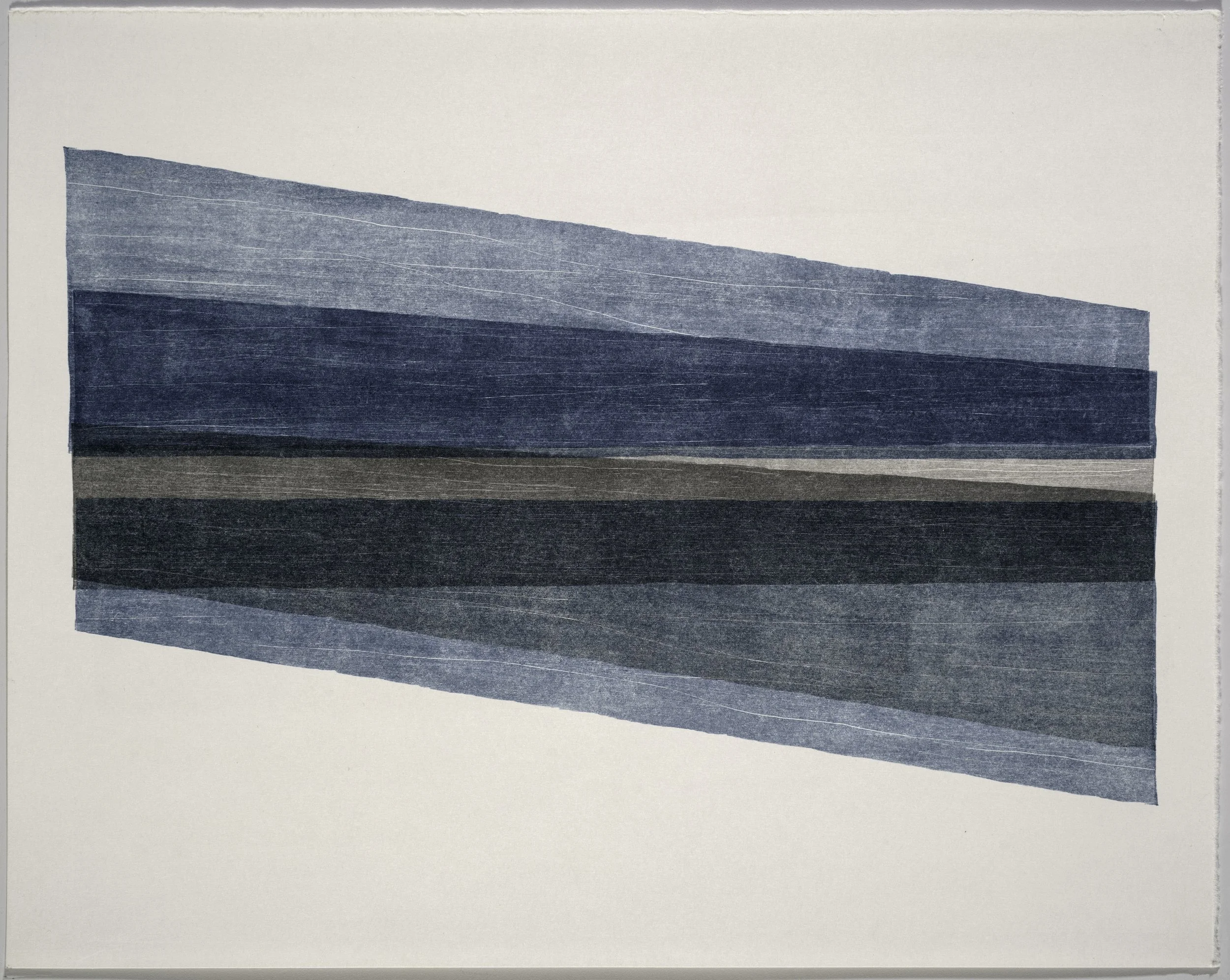   GreyonGrey #6 , 2026  ink on torinoko, woodcut mono print 19×15in