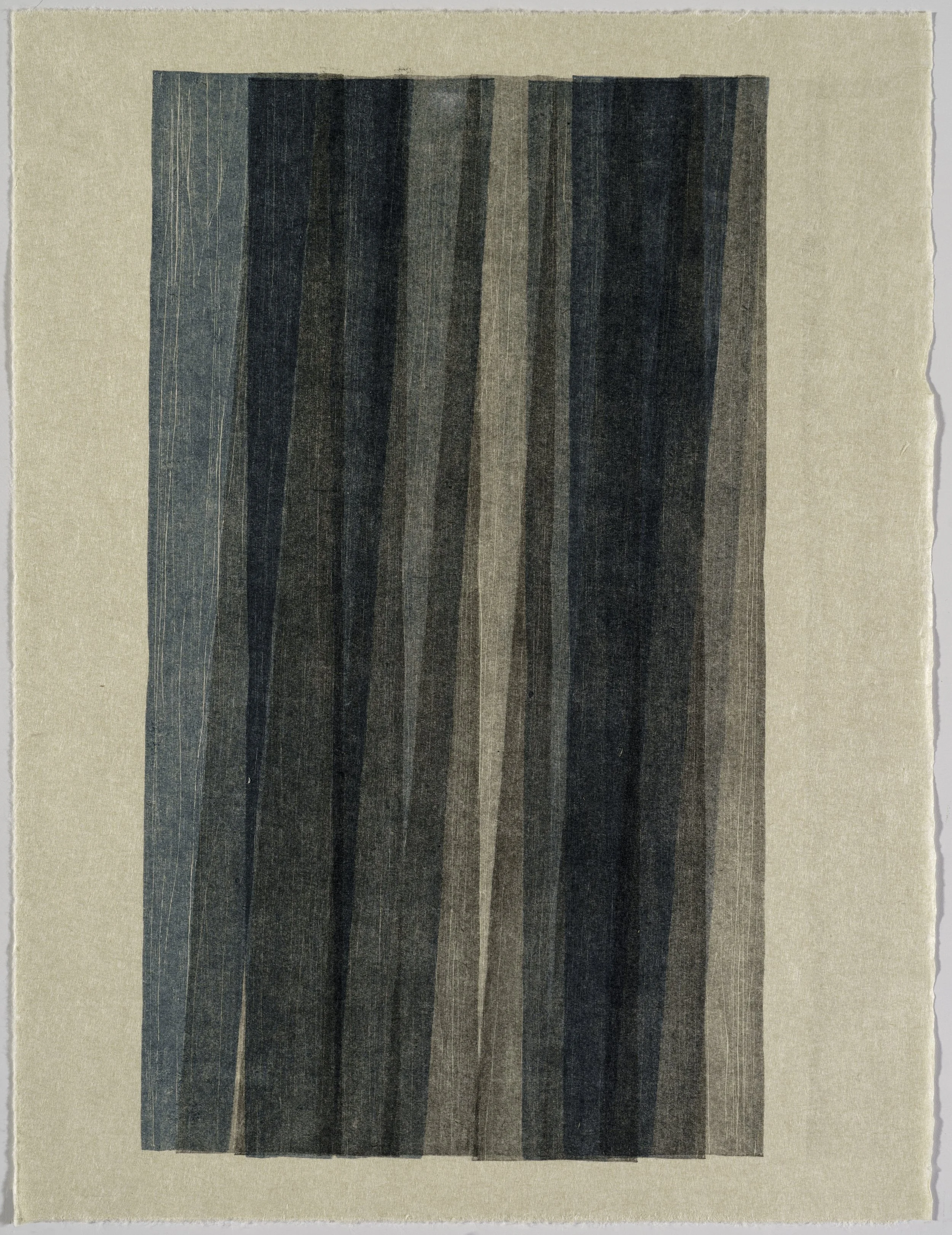   Inner Echo #3 , 2026  ink on nishinouchi, woodcut mono print 15×19"