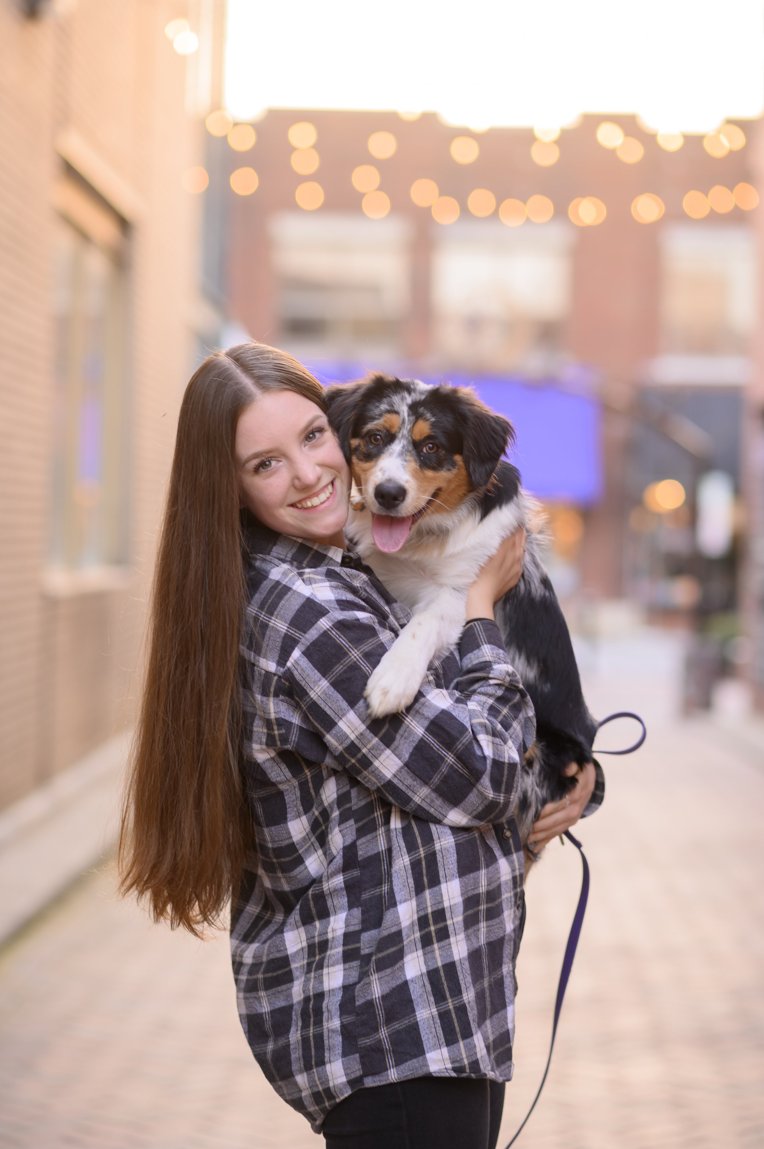 High School Senior Girl and dog senior photo session by a senior picture photographer