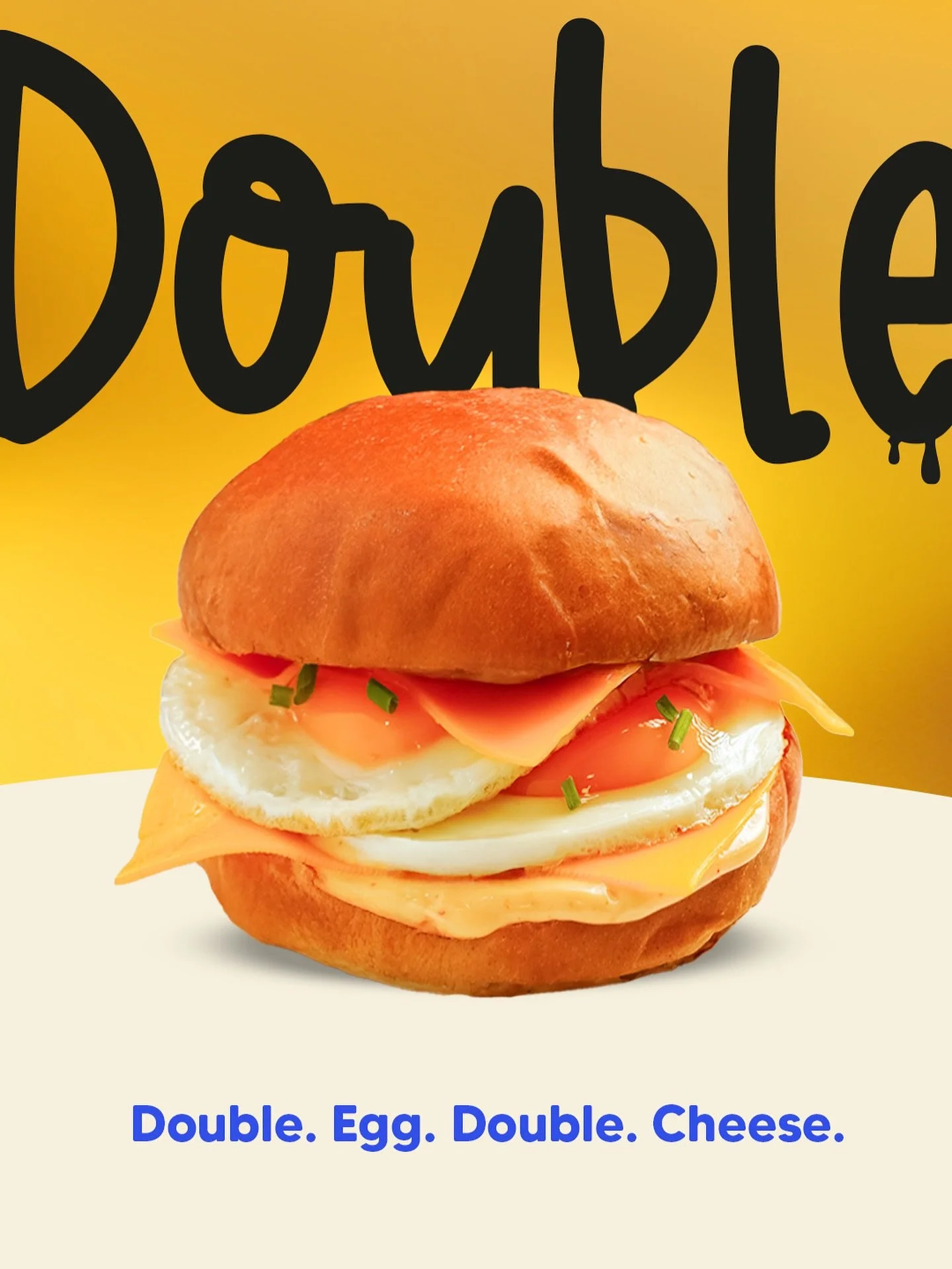 Onze geliefde Sunshine (Egg &amp; Cheese Sandwich) krijgt gezelschap.
Maak kennis met The Double!
Dubbel ei, dubbel kaas, dubbel genieten. 🧀🥚

Voor de echte liefhebbers die weten dat &eacute;&eacute;n ei soms niet genoeg is. 😉
Binnenkort verkrijgb