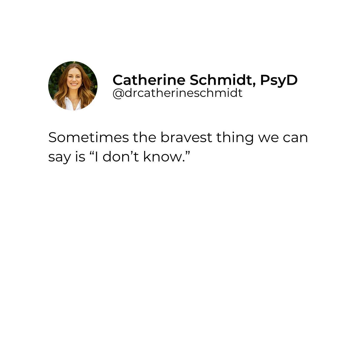 Scroll 👉🏼 and see if any of these resonate for you. And I&rsquo;d love for you to share your &ldquo;I don&rsquo;t know&rdquo; moments in the comments. We are more alike than we realize. 

That said, I want to share a bit of my own process with you&