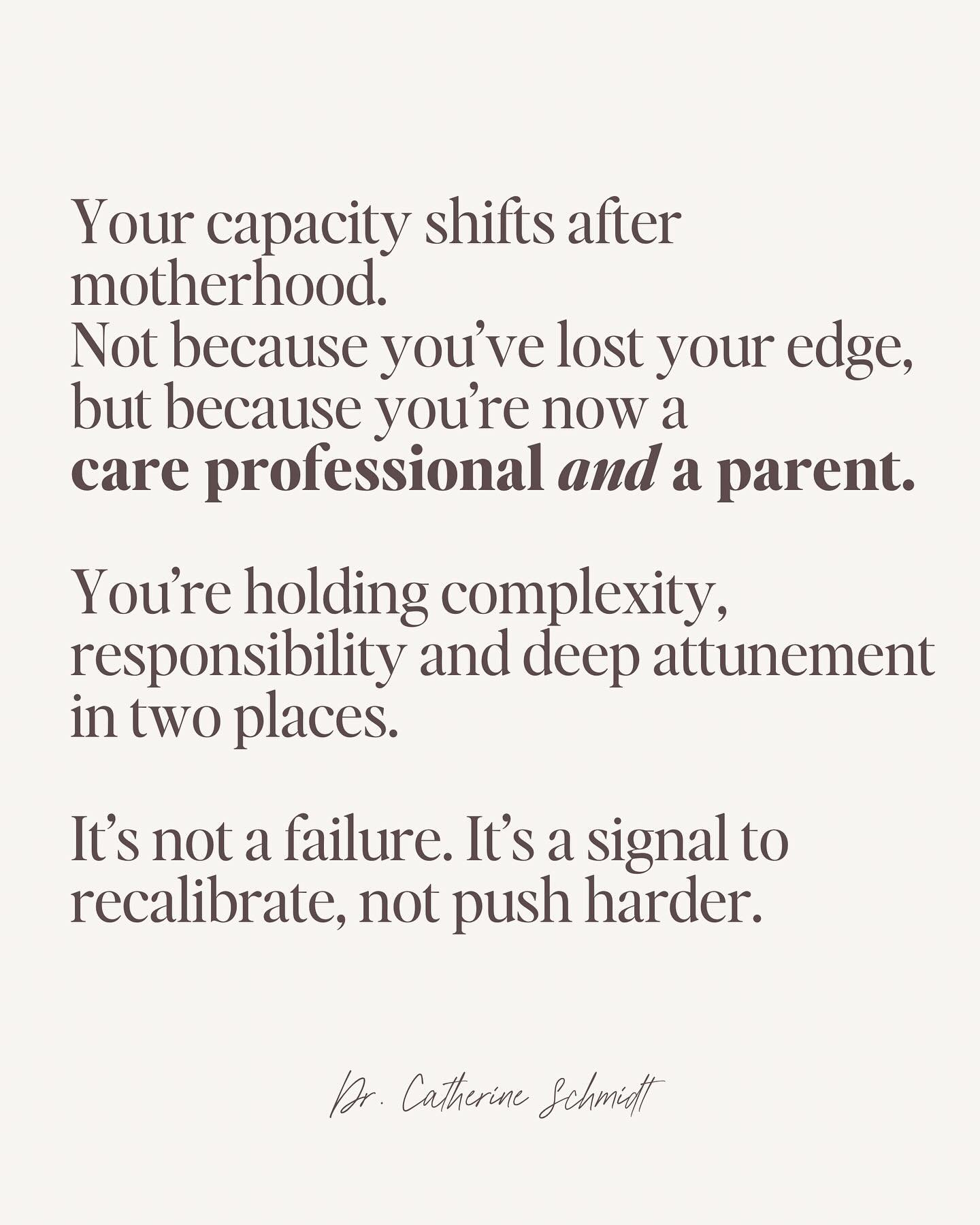 When I discussed in stories that I had downshifted my work as a therapist after becoming a mom in light of my capacity and how hard it all felt, so many of you &mdash; teachers, therapists, nurses &mdash; messaged me back.

&ldquo;I thought something