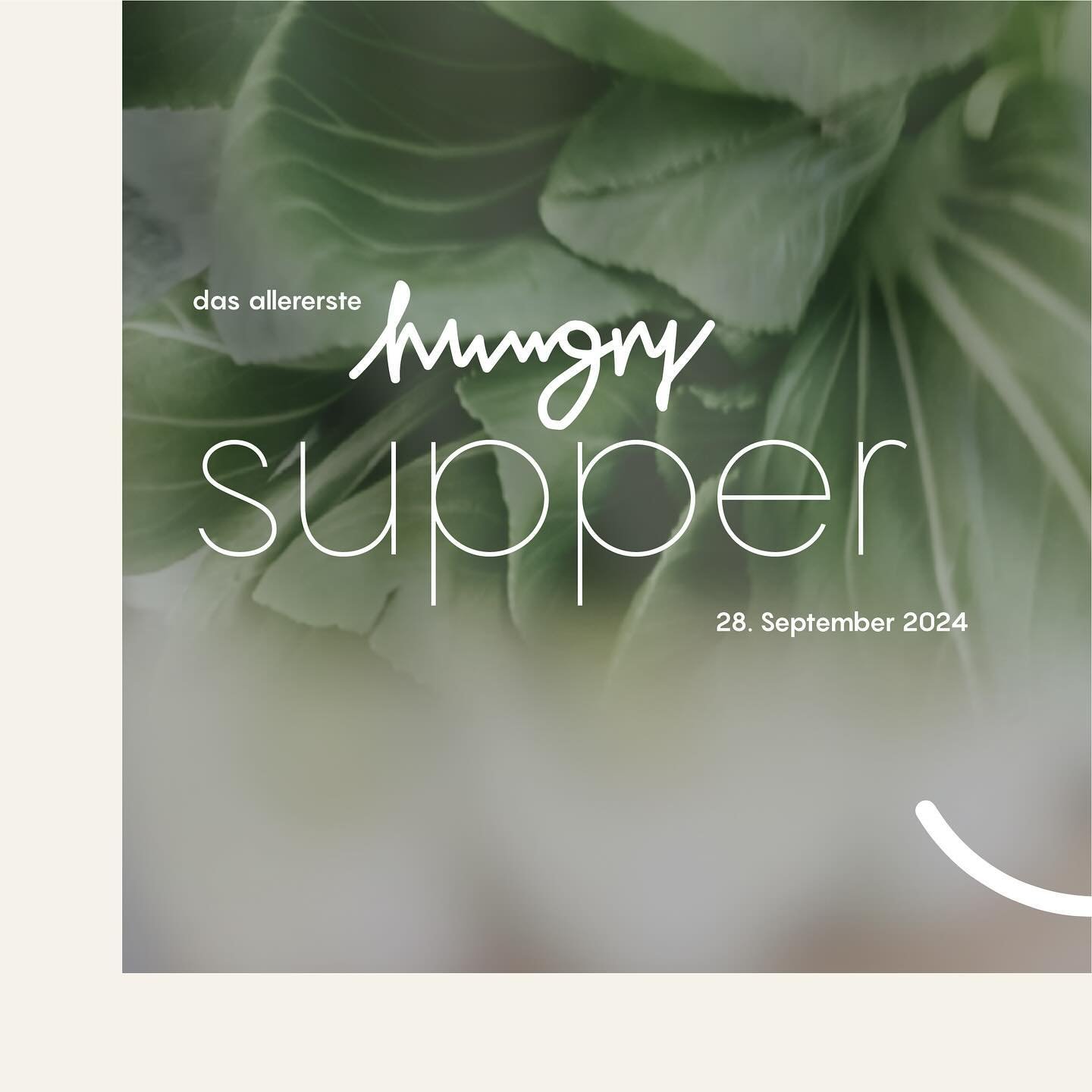 ESSEN IST FERTIG. 
28. September | 19 Uhr | Irgendwo bei Rohrdorf (Koordinaten gibt&rsquo;s nach Anmeldung)

hungry peeps aufgepasst. Es wird gespeist. Das erste hungry supper an heimischer Tafel. super limited &amp; super private.

FREUE MICH AUF EU