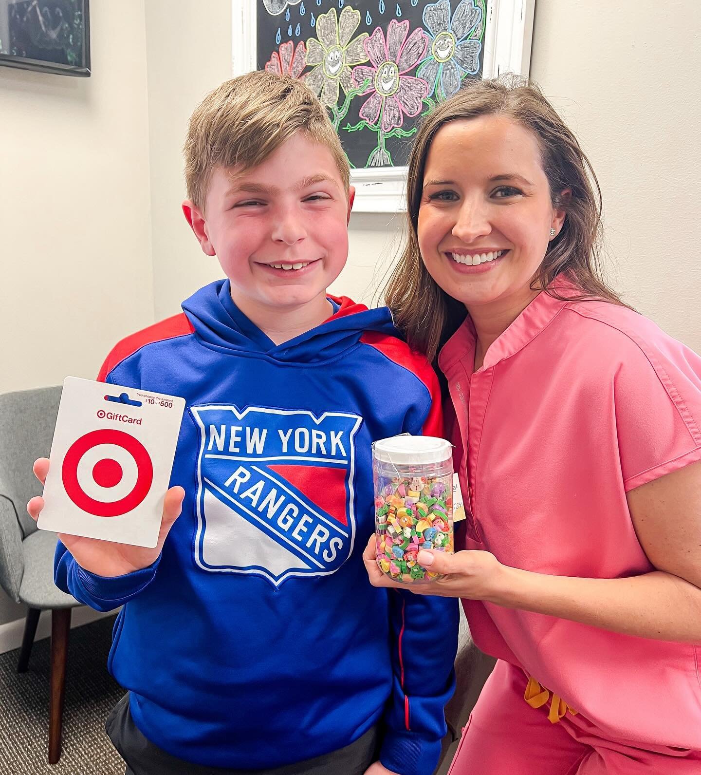 Lucas was our spring contest winner!! 297 erasers were in the jar and he guessed the exact number! Way to go Lucas! Happy Shopping! #hollywoodsmiles #hollywoodstars #npd #nutleypediatricdentistry #targetgiftcard