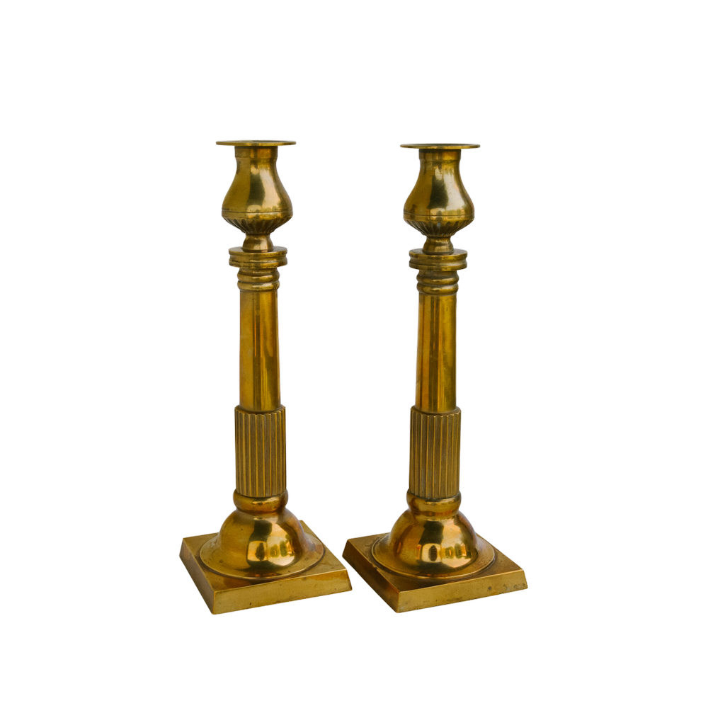 Ornate Brass Candlestick Holders — Early Bird Vintage