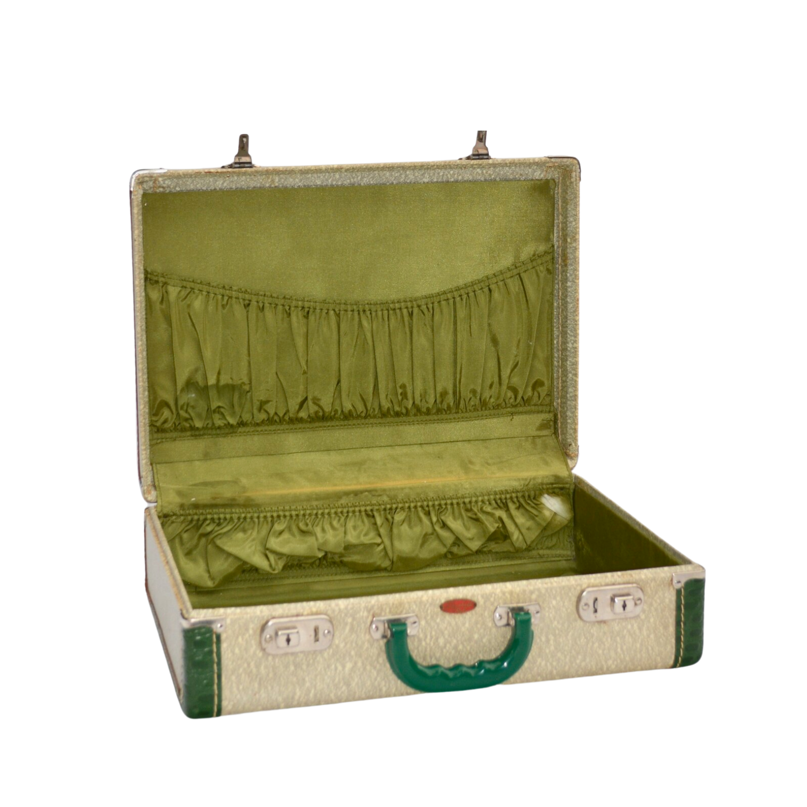 Cream and Green Suitcases