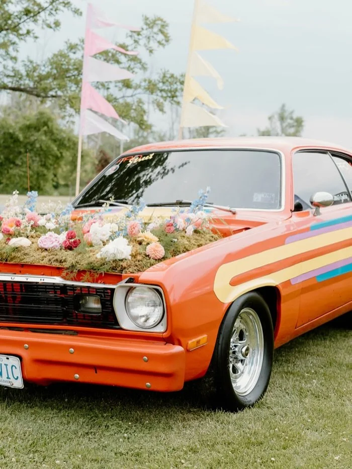 A love story, layered in history 🌺

This vintage sports car marked the beginning of her parents&rsquo; love affair &mdash; a car her dad refinished while dating her mom. For A&amp;N&rsquo;s Summer Solstice wedding, it became a living focal point: th