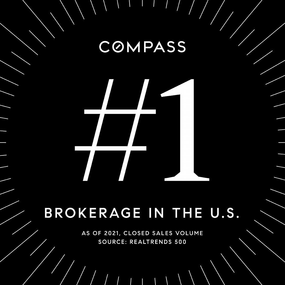 #1 Brokerage in the US ✨ 
.
.
PROUD is an understatement! 

&ldquo;Compass is officially the largest brokerage in the United States in terms of closed sales volume (Real Trends, 3/16/22)! In less than 10 years, we went from nothing &mdash; not existi