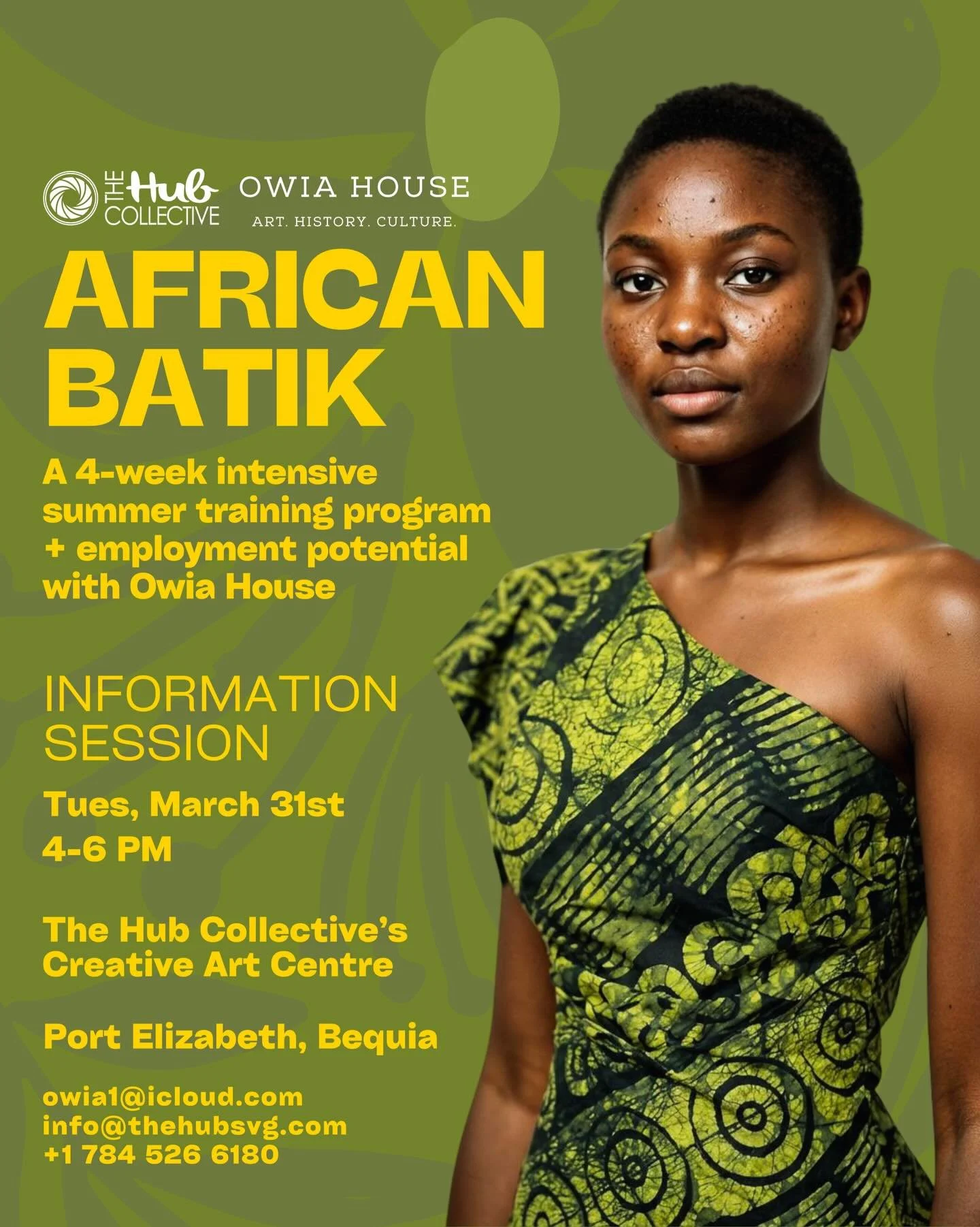 Learn the art of African batik! ✨

We&rsquo;re collaborating with Owia House for a 4-week summer intensive training to teach and share this ancestral art right here in Bequia. 

We will be hosting an Information Session to share more details with tho