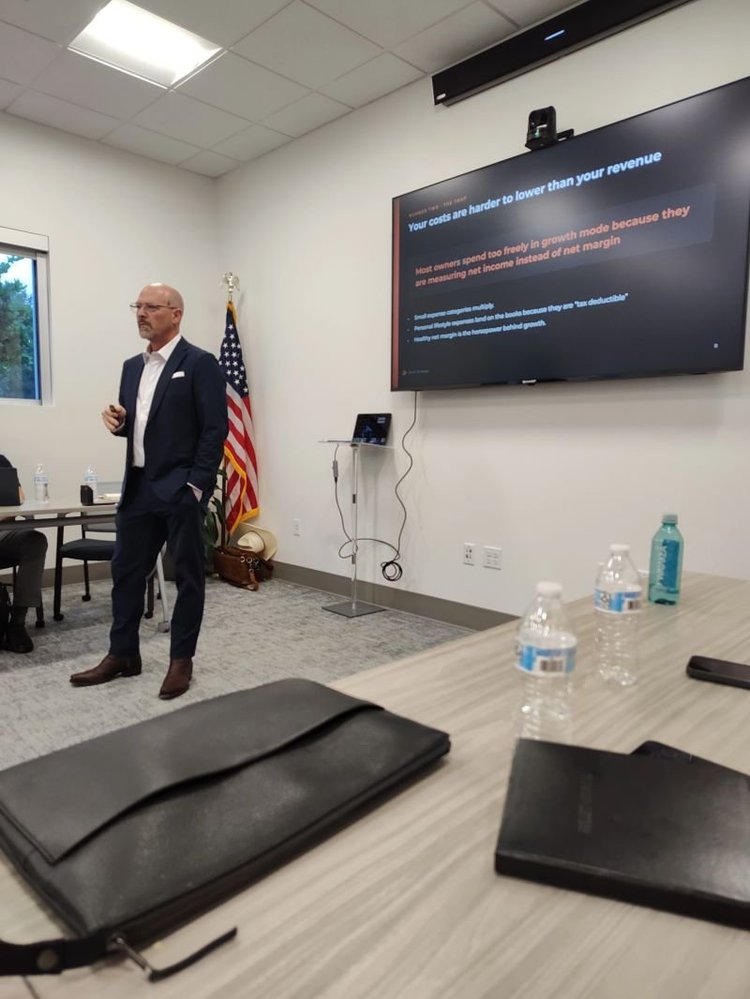 Joey Brannon presenting Know Your Numbers at the Lakewood Ranch Business Alliance