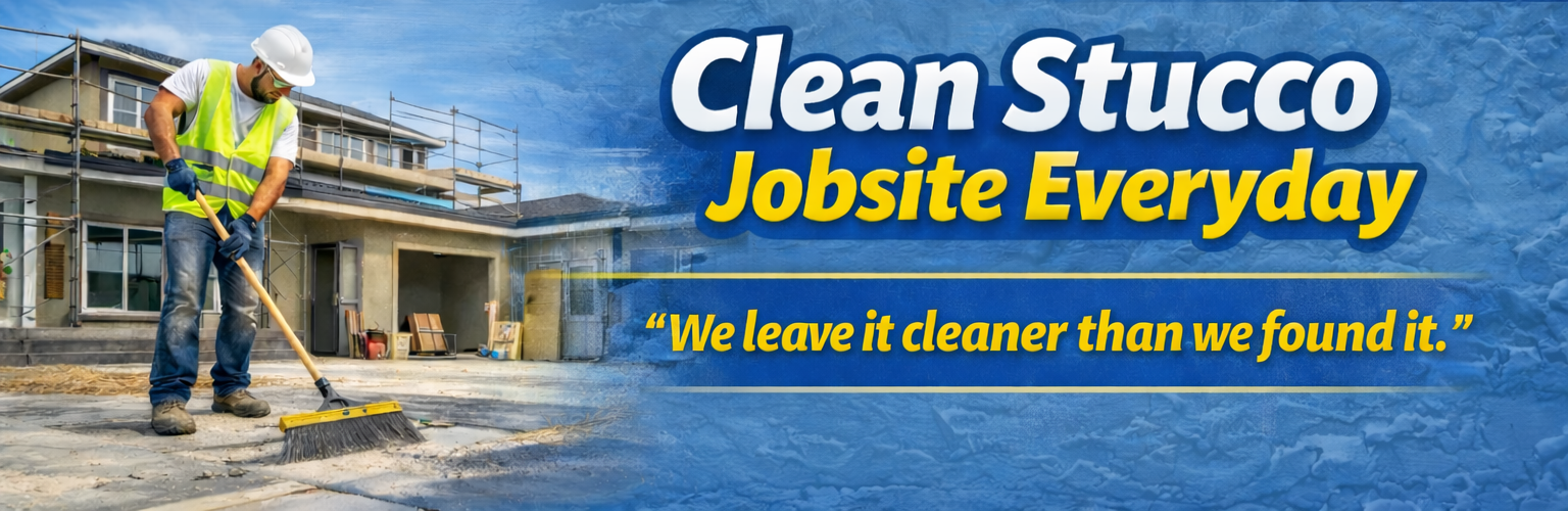 stucco clean jobsite daily