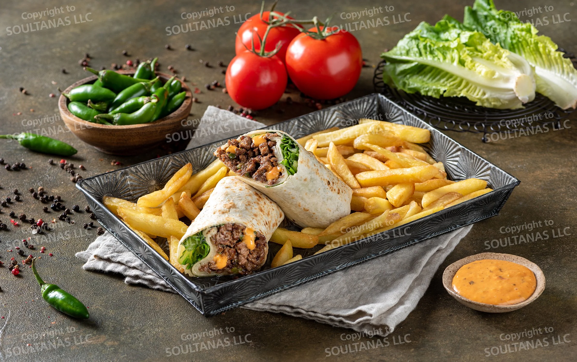 Southwest cheese Steak Wrap