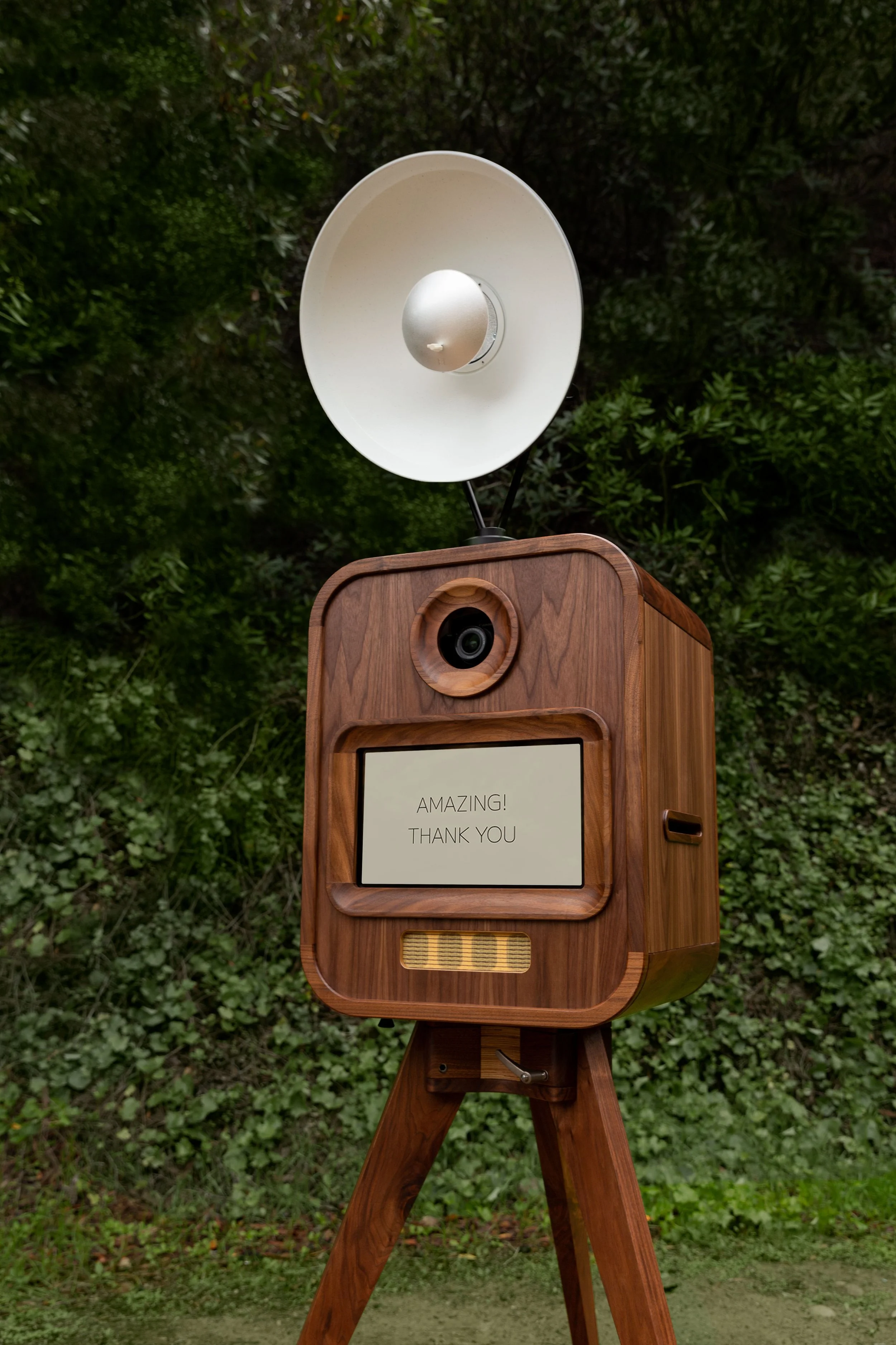 Jupiter Booth wooden photo booth at a Los Angeles wedding