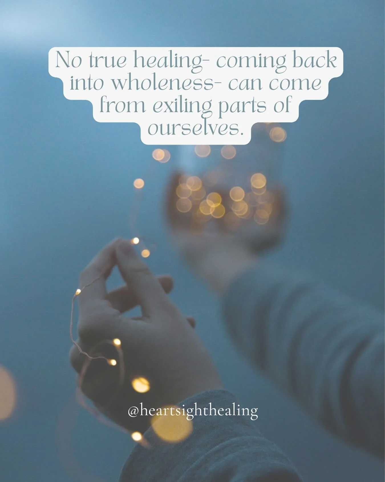 To push away what we perceive as inner &ldquo;darkness&rdquo;would be exiling. And no true healing&mdash;coming back into wholeness&mdash;can come from exiling parts of ourselves.

It also cuts us off from valuable wisdom that each part holds.

The f