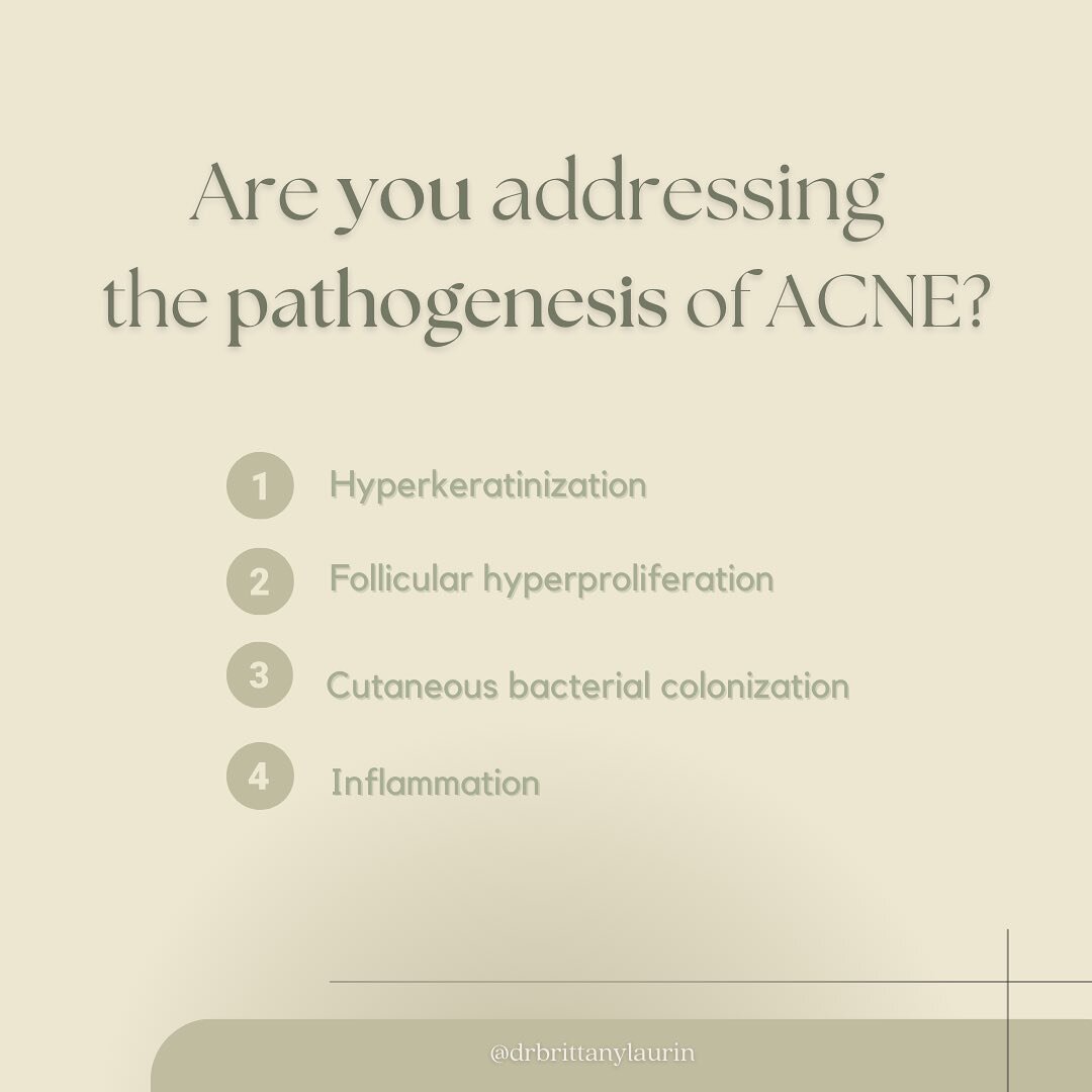 Pathogenesis is the process of disease development 🧬

As a Naturopathic Physician, I am trained to know the pathogenesis of acne (the HOW) but I work with patients to find the root cause (the WHY) 🗝

&rarr; is it a blood sugar instability? 
&rarr; 