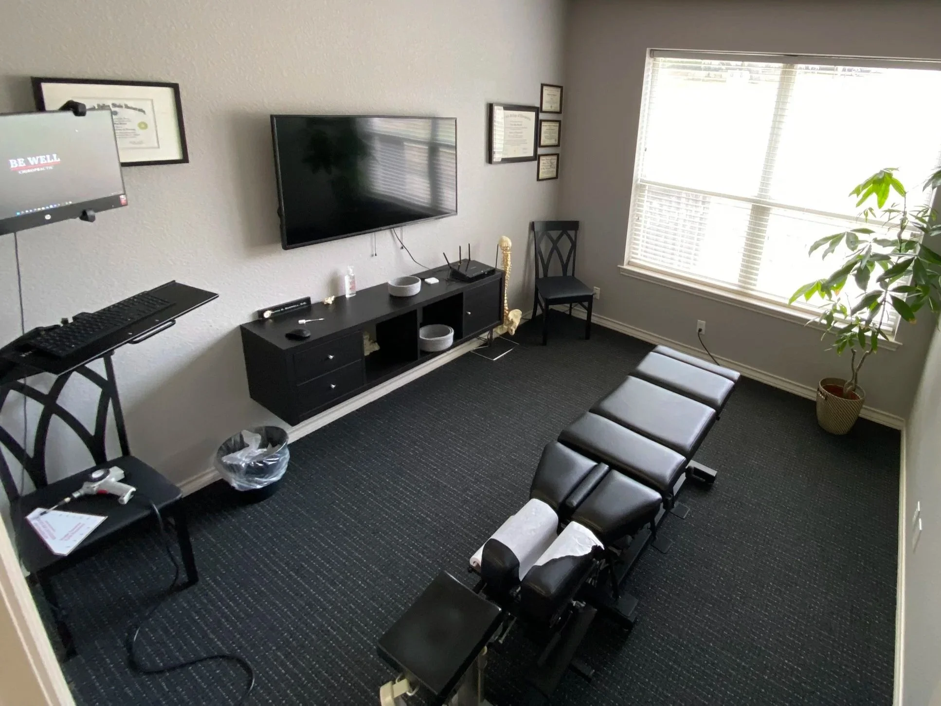 Adjusting room at Be Well Chiropractic, an upper cervical chiropractic office in Lakeway, TX