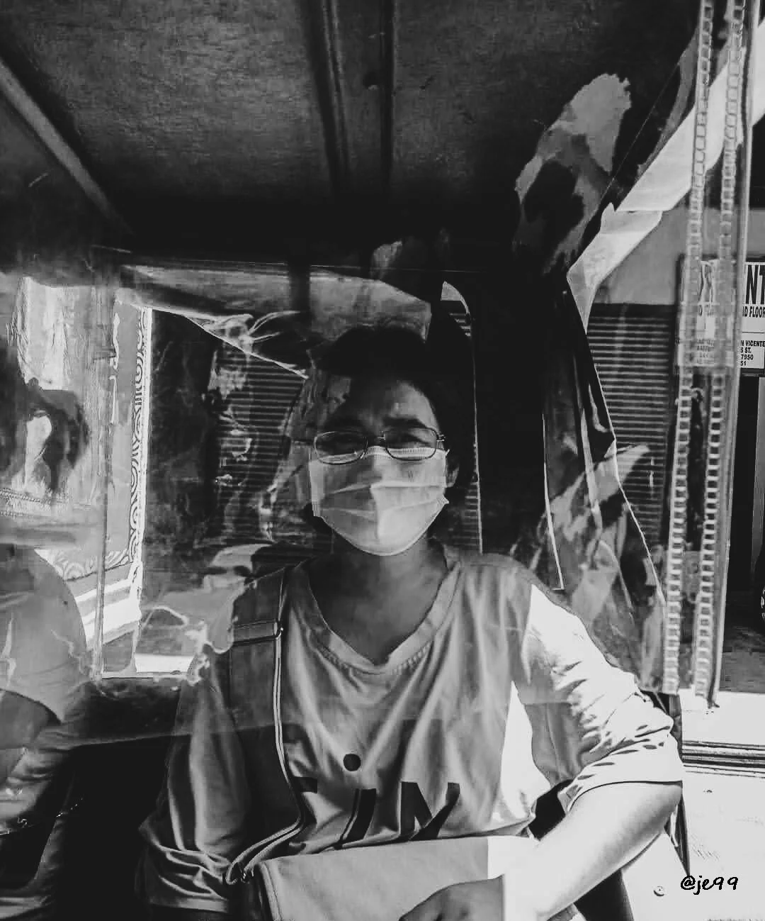My second to the oldest sister with me inside the jeepney. From Divisoria market, going to Pasig city. 