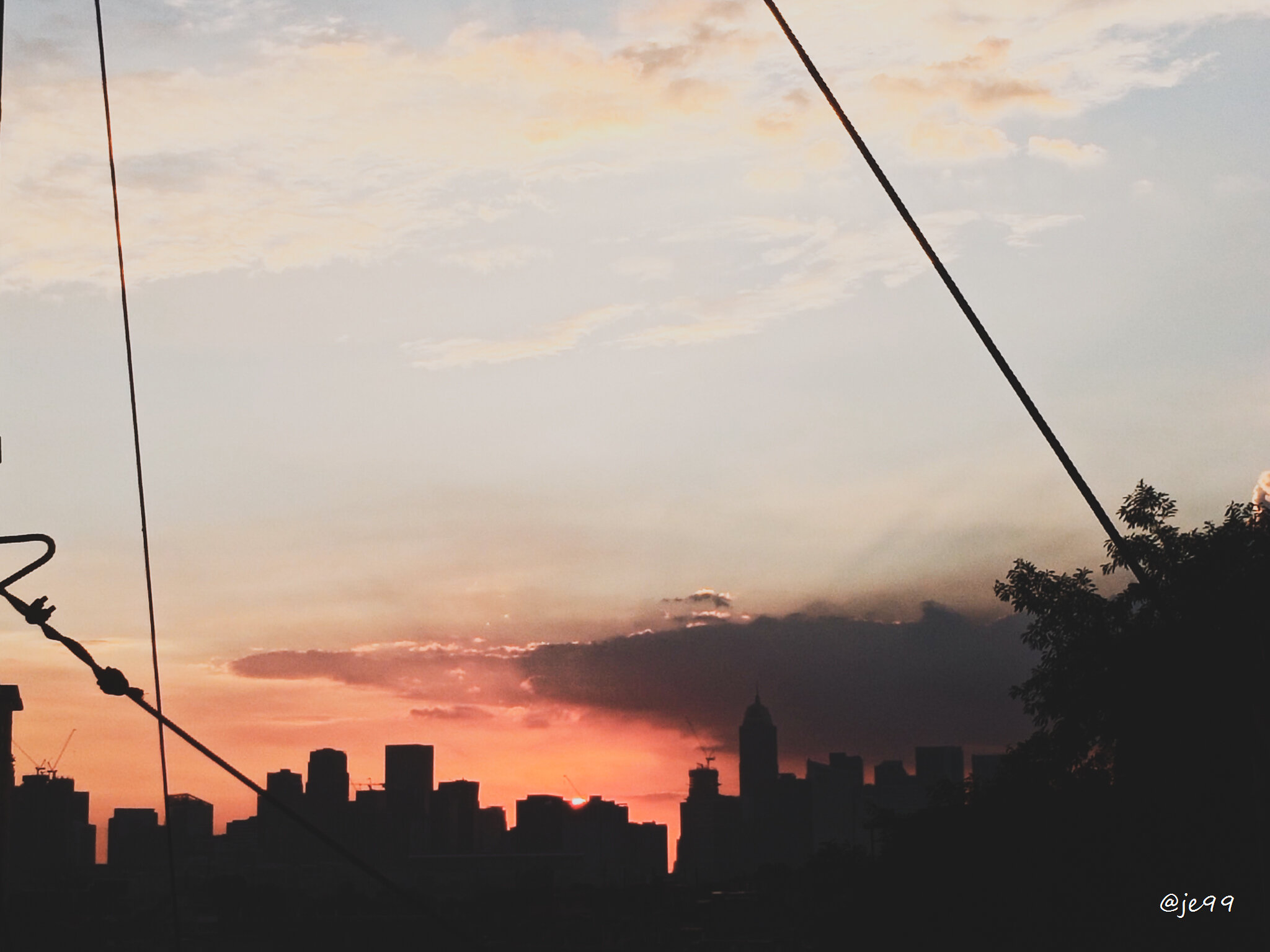 Sunset view in Pasig city river.